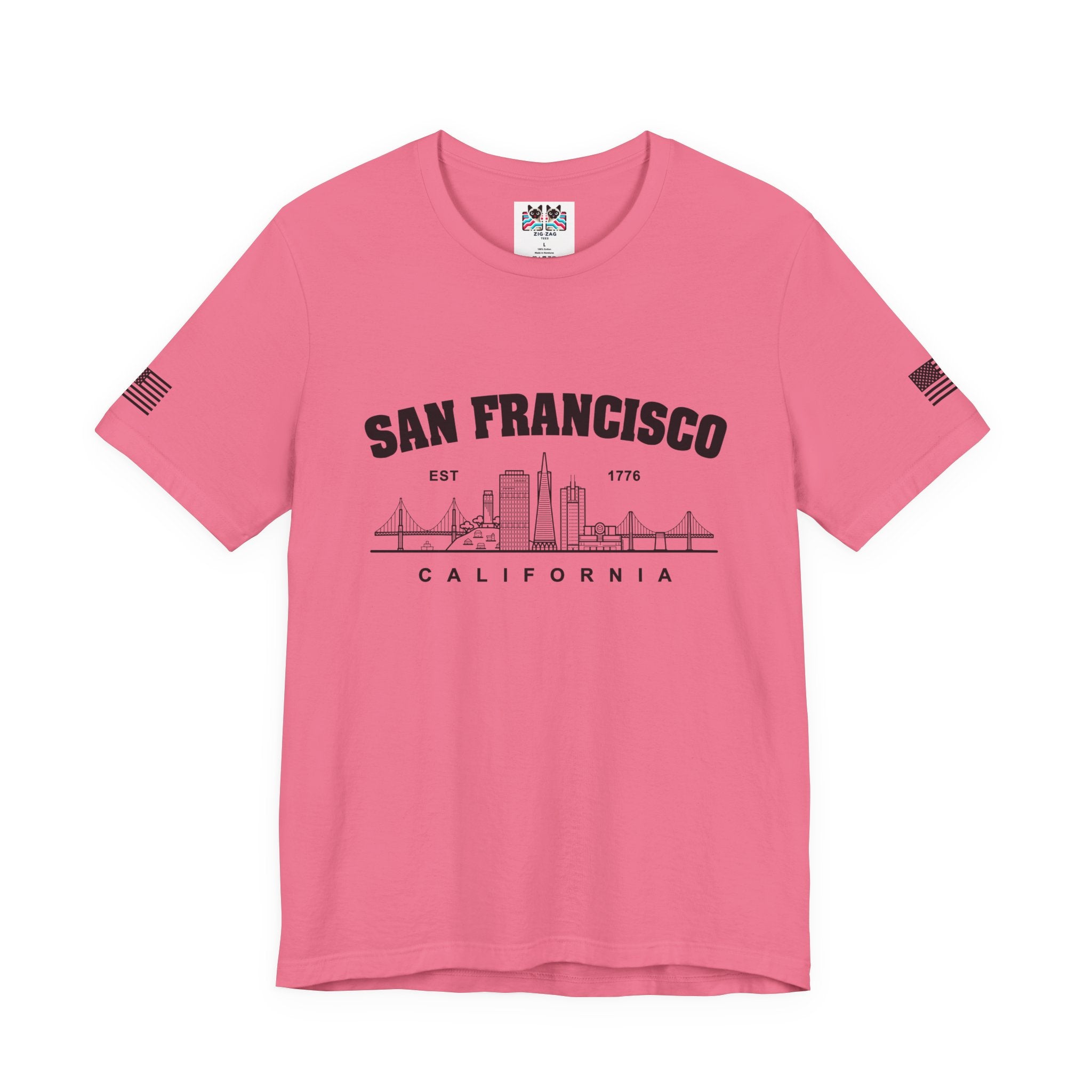 San Francisco California T-Shirt, EST 1776 Collegiate Skyline Tee, Bay Area Minimalist Gift Shirt, SF Souvenir, Unisex