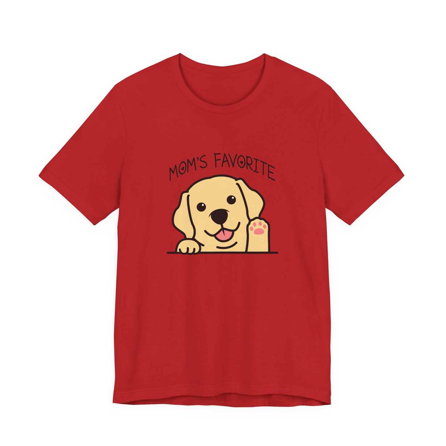 Moms Favorite Dog Waving Paw Tshirt Cute Happy Canine Design