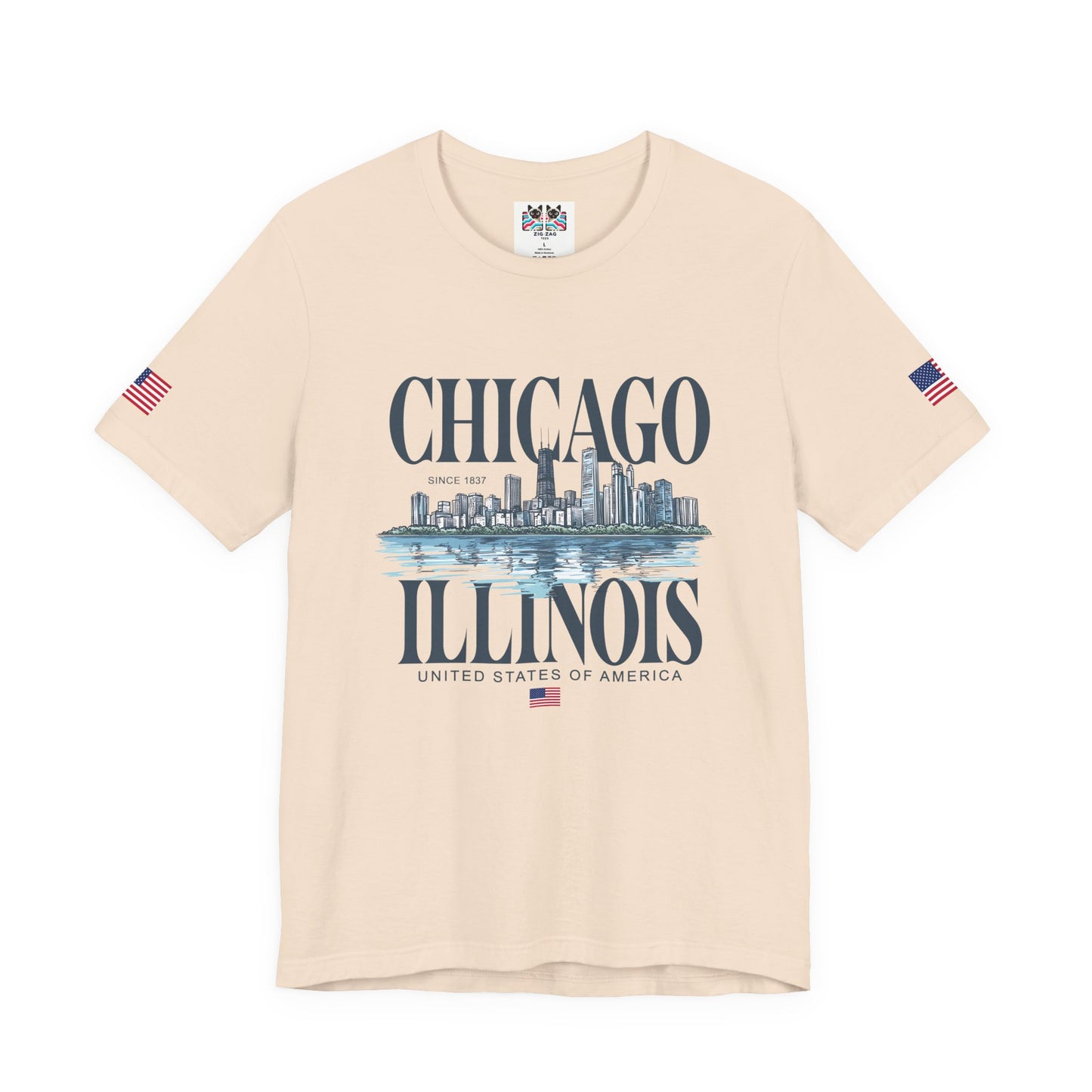 Chicago Illinois T-Shirt - Since 1837 Skyline Lake Michigan United States Design