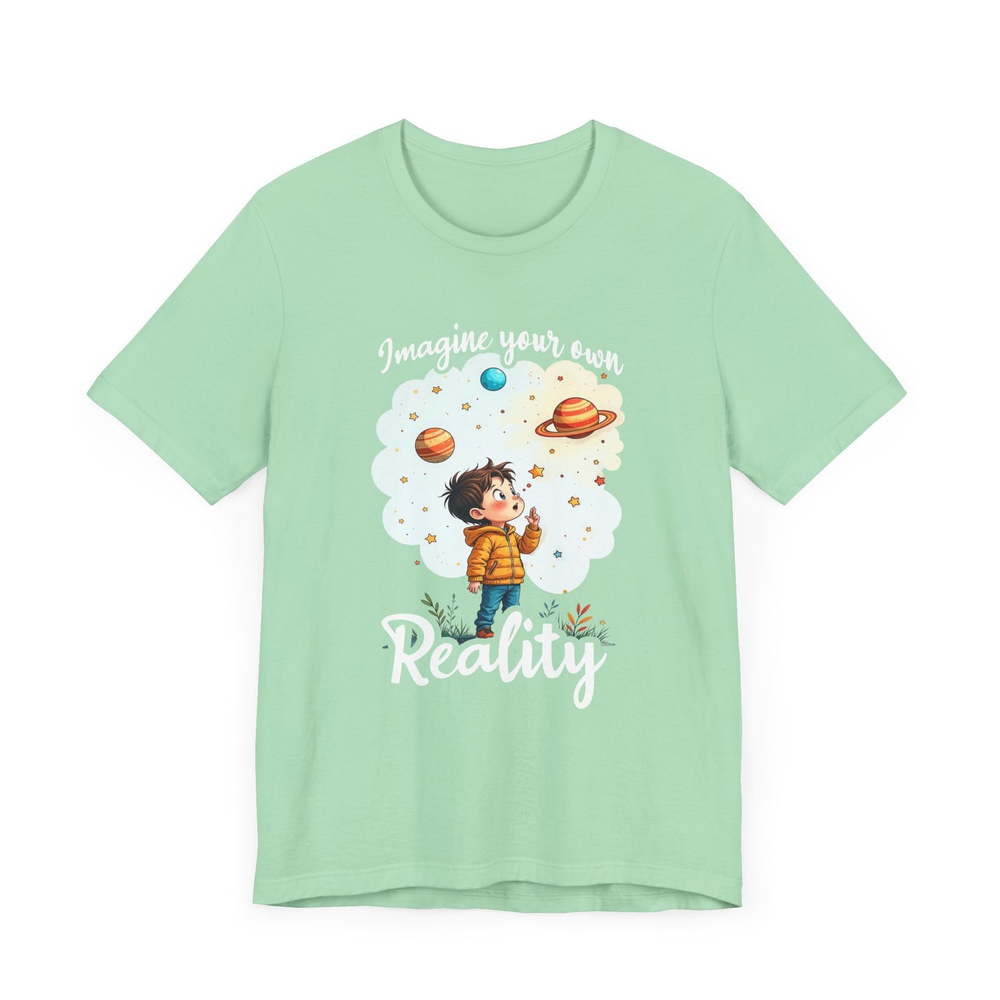 Digital Daydream - Imagine Your Own Reality – Toddler Dreaming Up Colorful Space Planets & Stars T-Shirt