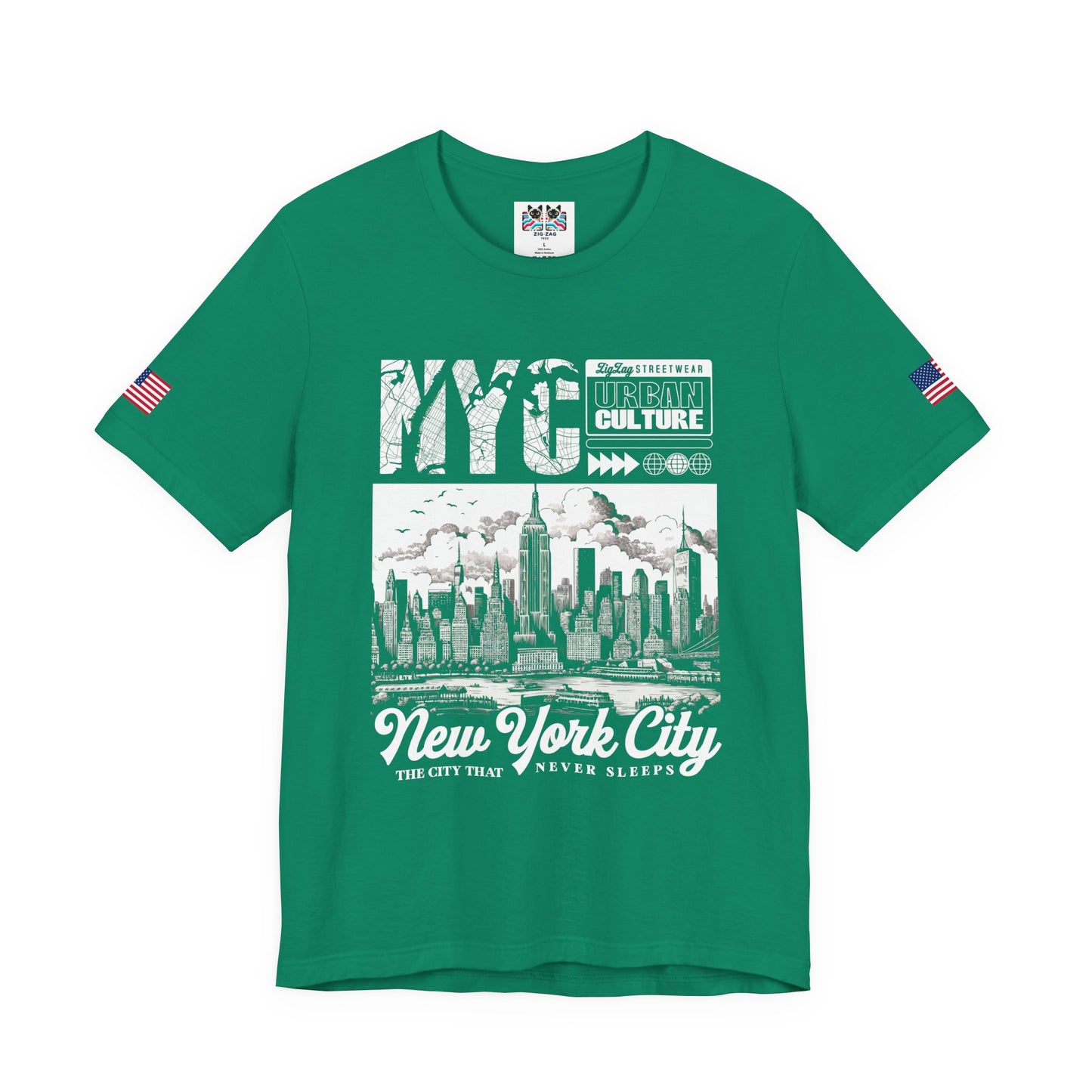 NYC New York City Skyline T-Shirt - Urban Culture Typography Graphic Street Design