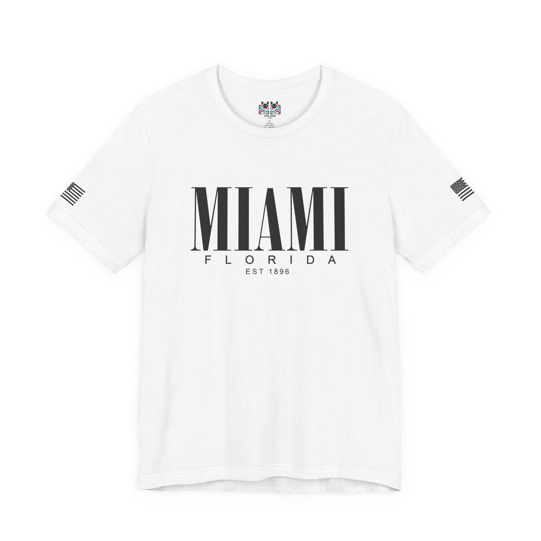 Miami Florida EST 1896 T-Shirt – Luxury Minimal Clean Typography Tee