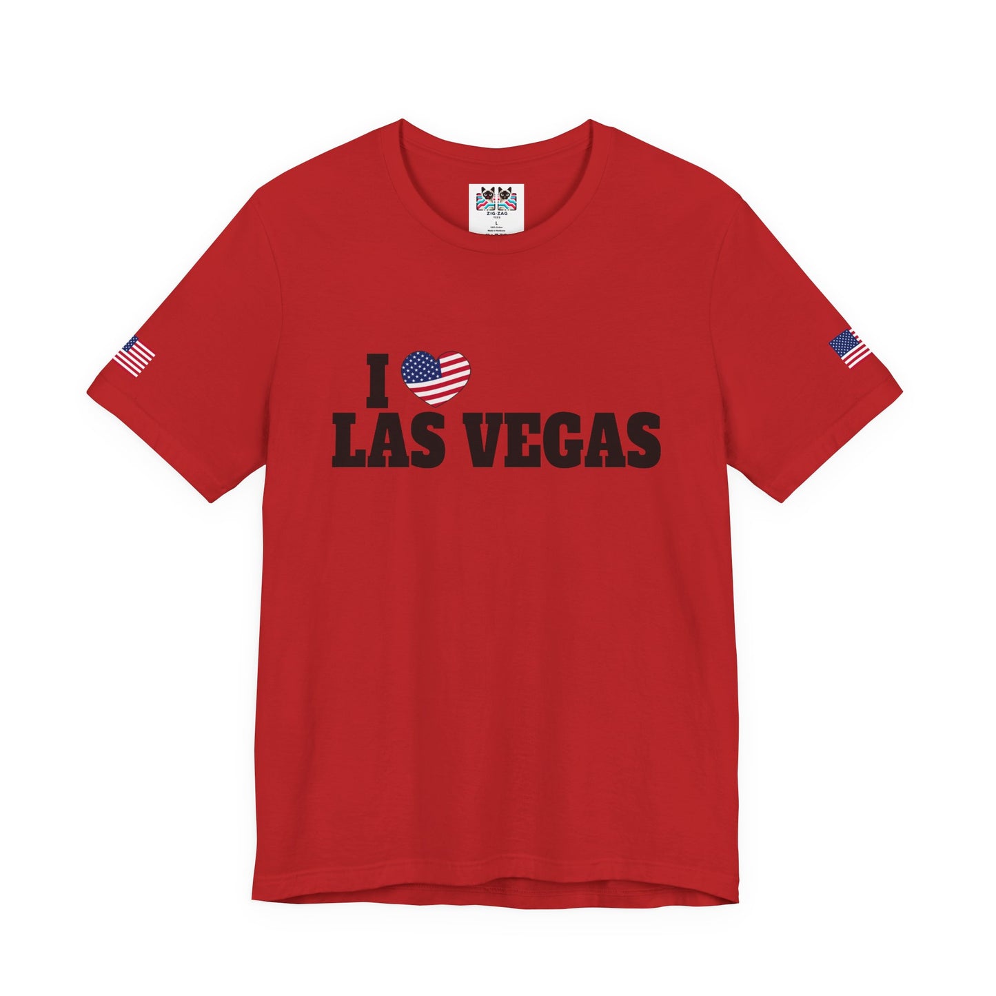 I Love Las Vegas T-Shirt - Classic USA Flag Heart Simple Nevada City Pride