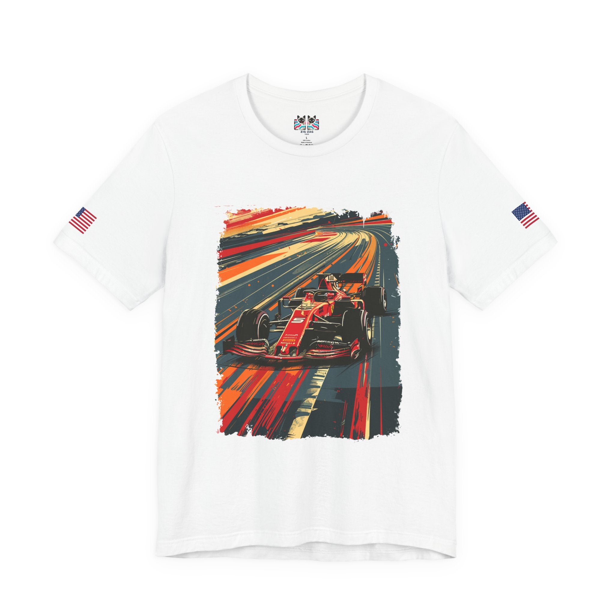 Las Vegas World Champion Sports Car Racer Front & Back T-Shirt – Formula Racing Graphic Tee