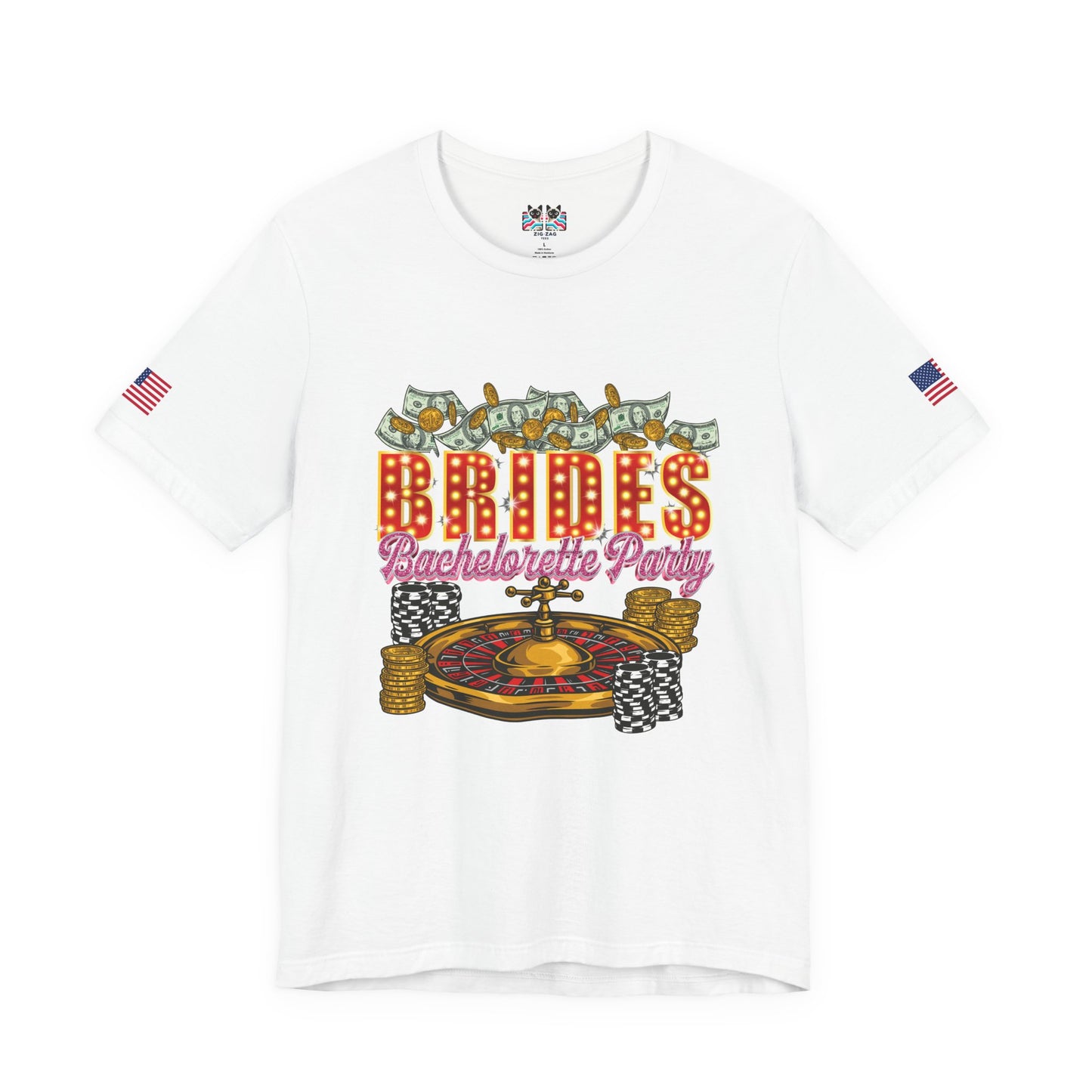 Brides Bachelorette Party Las Vegas T-Shirt - Vegas Casino Money Roulette Girls Trip