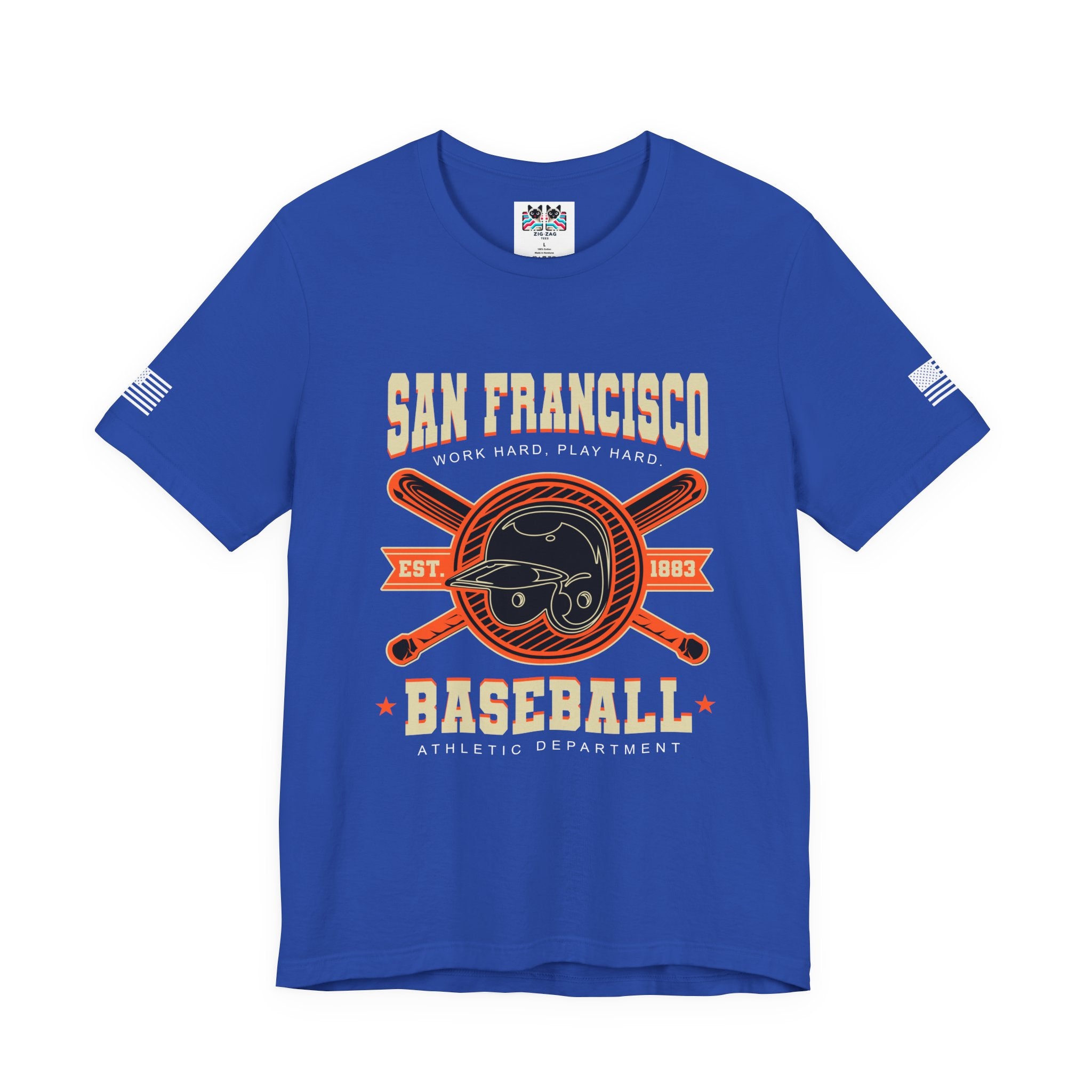 San Francisco Baseball T-Shirt, Work Hard Play Hard Athletic Department EST 1883 Tee, SF Baseball Fan Shirt, Vintage Sports Gift, Unisex