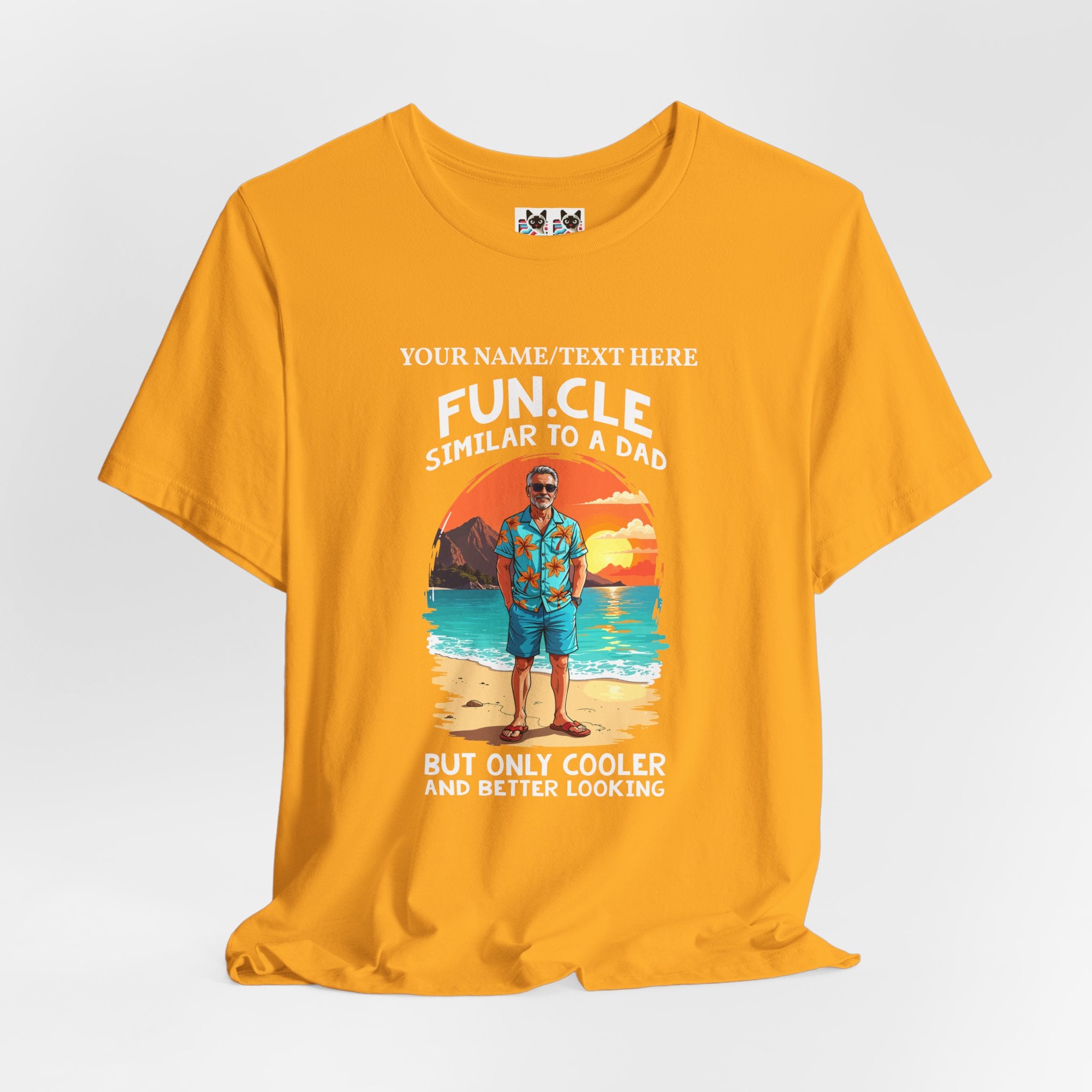 Custom T-Shirt - FUN.CLE Beach Sunset T-Shirt – Cool Uncle Beach Graphic with Funny Quote