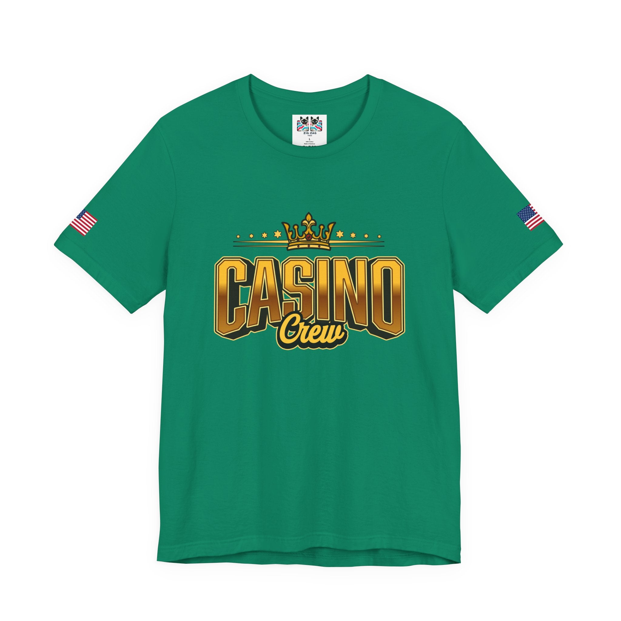 Casino Crew T-Shirt – Gold Crown Bold Typography Vegas Group Matching Tee