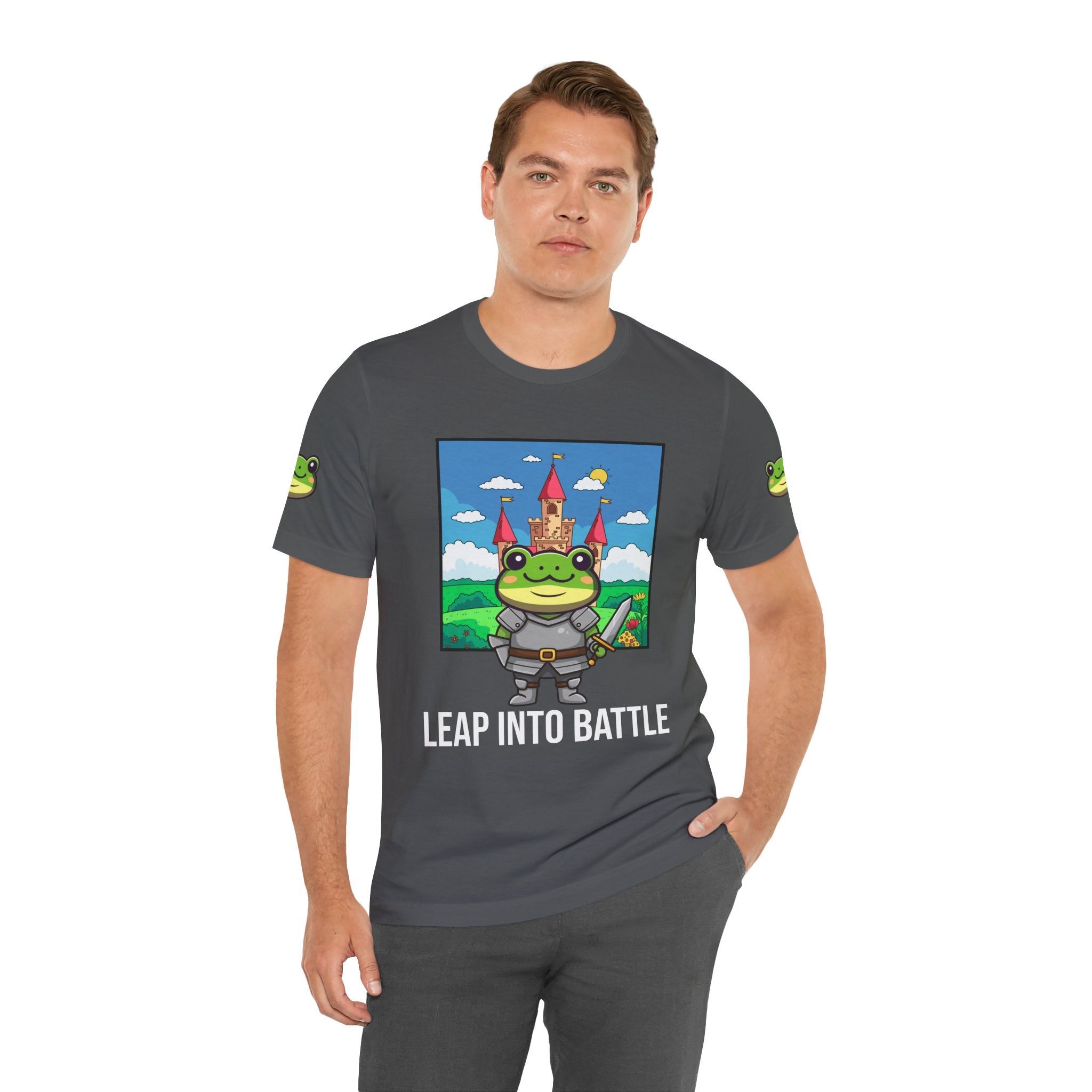Custom T-Shirt - Knight Frog Castle T-Shirt – Cute Frog Knight Medieval Fantasy Graphic Tee