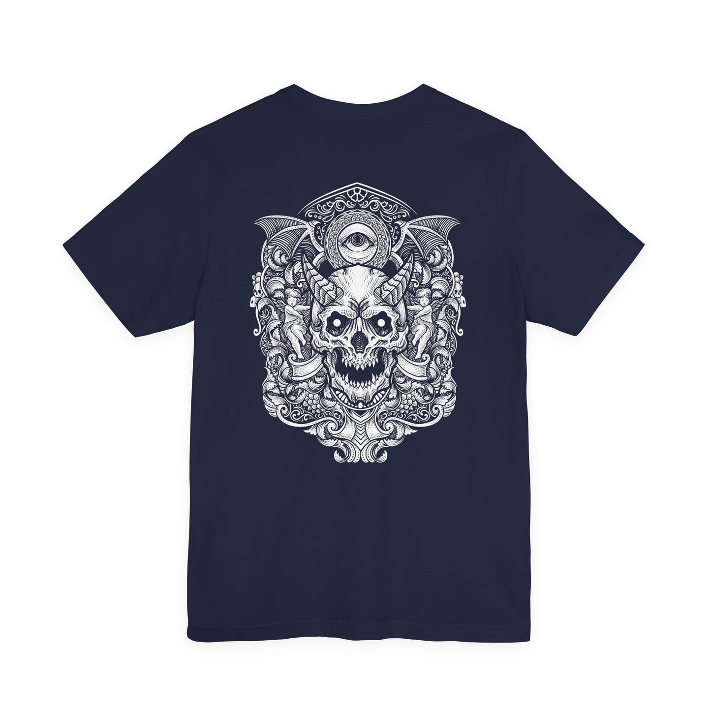 Occult All-Seeing Skull Ornamental Horror T-Shirt