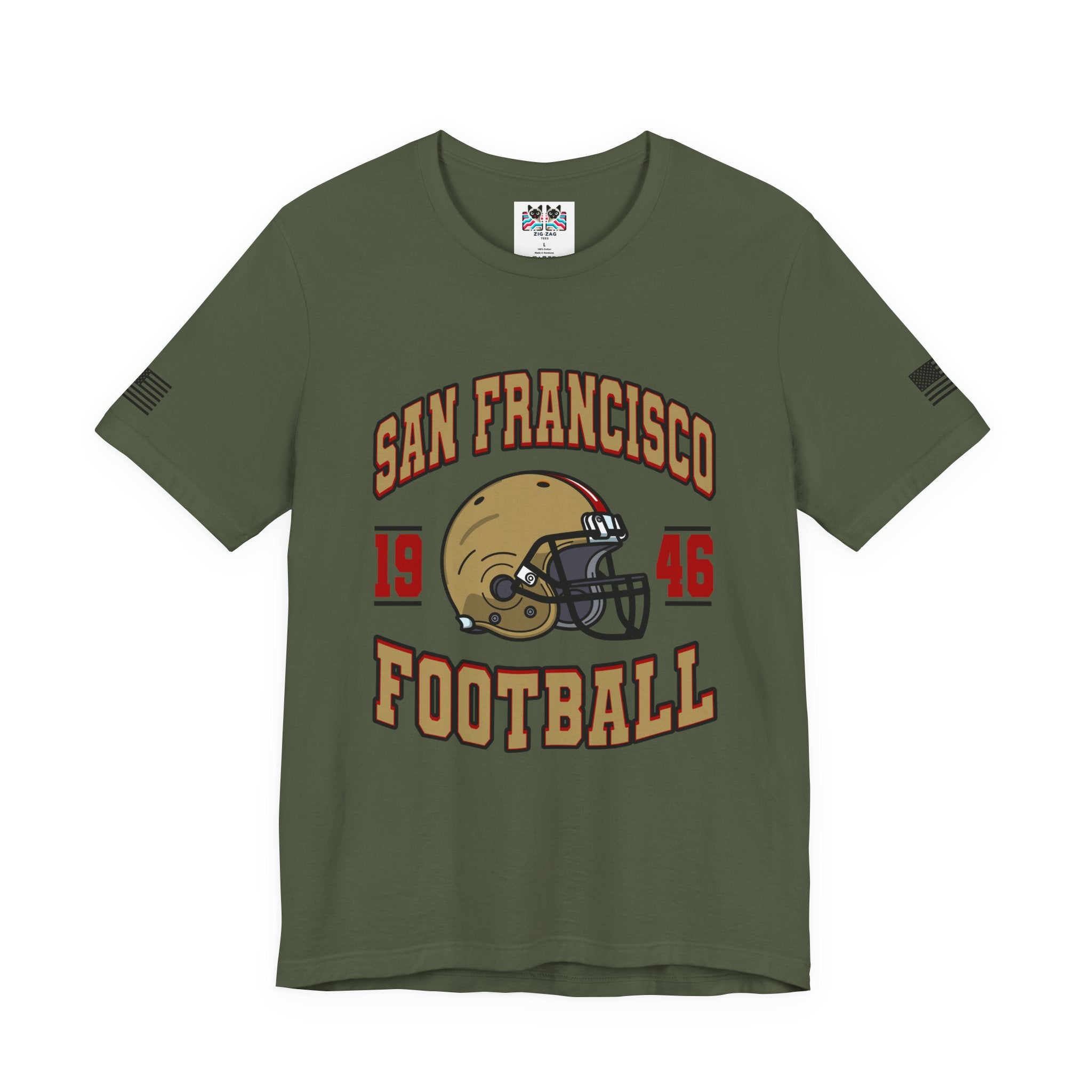 San Francisco Football T-Shirt, 1946 Arch Helmet Graphic Tee, SF Bay Area Fan Shirt, Vintage Retro Football Shirt, Unisex