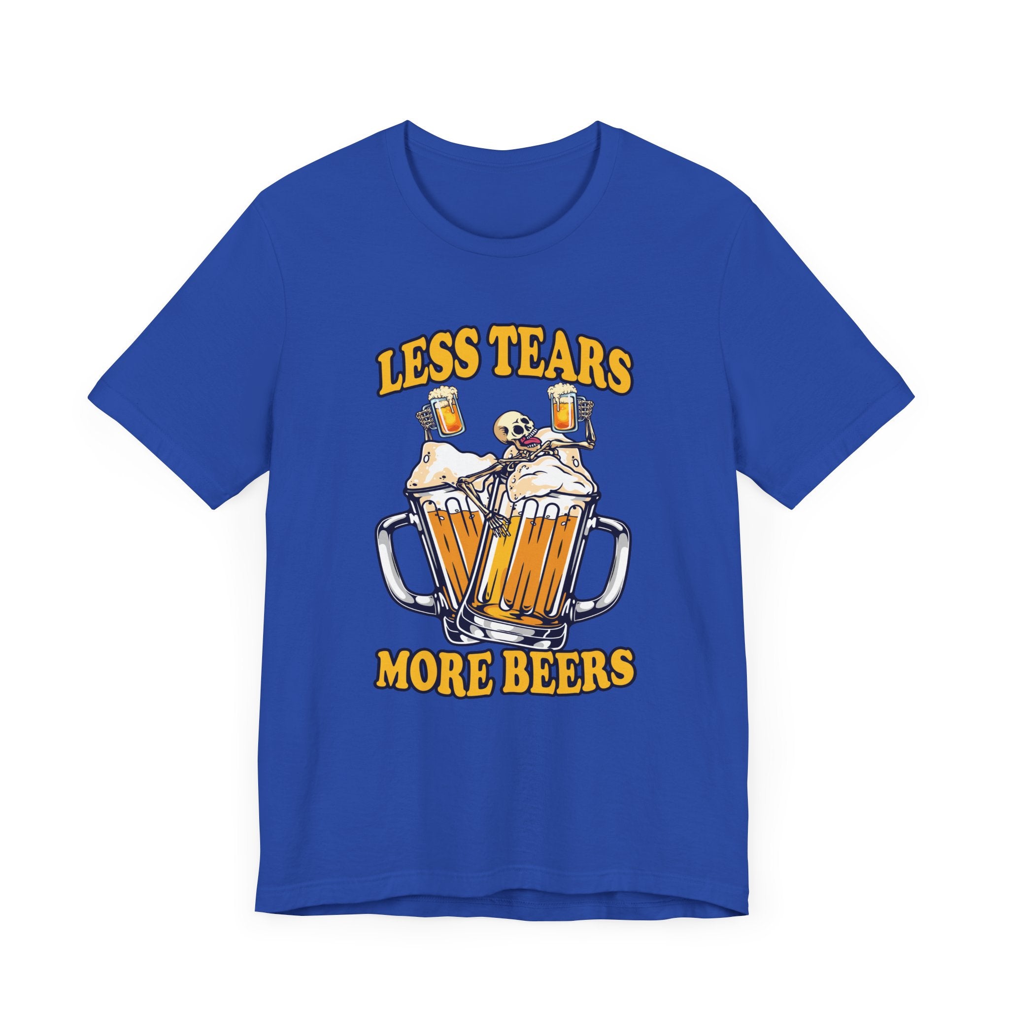 Less Tears More Beers Tee, Beer Lover Humor Shirt, Pub Life Graphic Tee, Funny Alcohol Mood Top, Chill and Cheer Gift