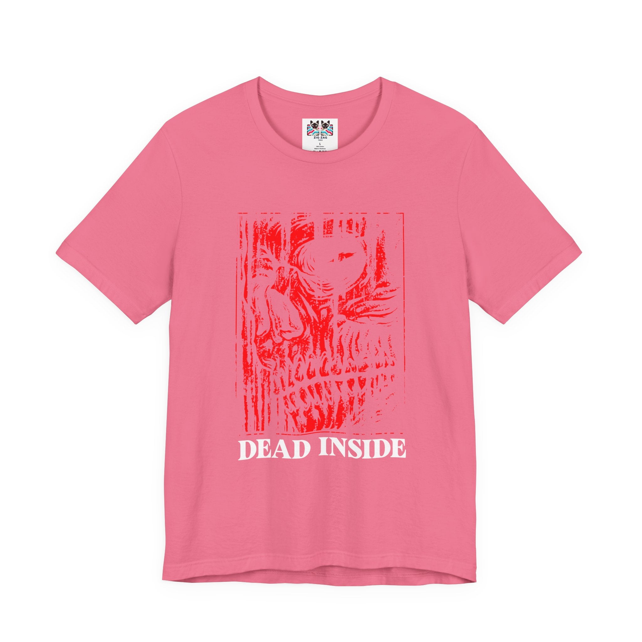 Caution Dead Inside Red Skull Horror T-Shirt