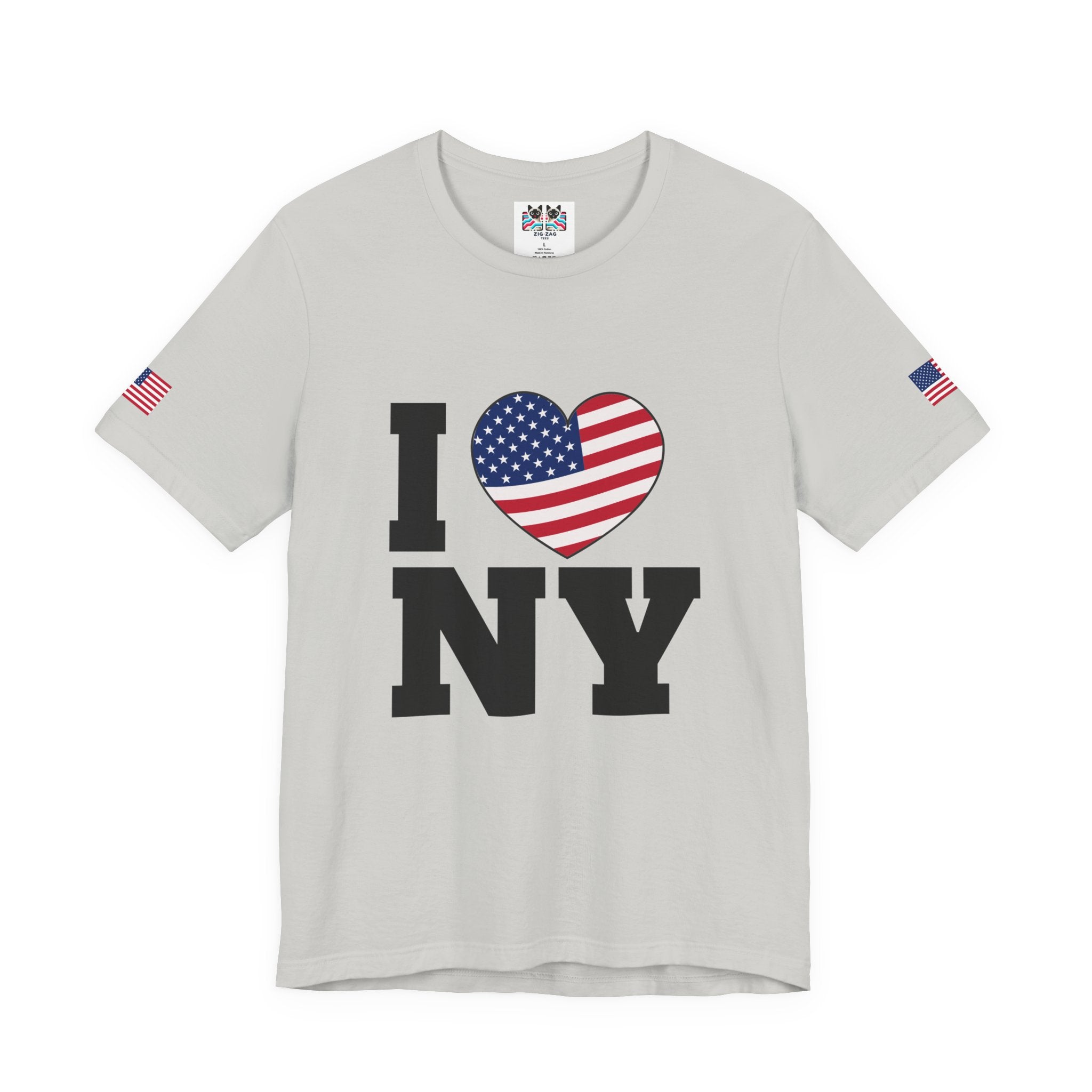 I Love NY T-Shirt - Classic USA Flag Heart Patriotic New York City Design