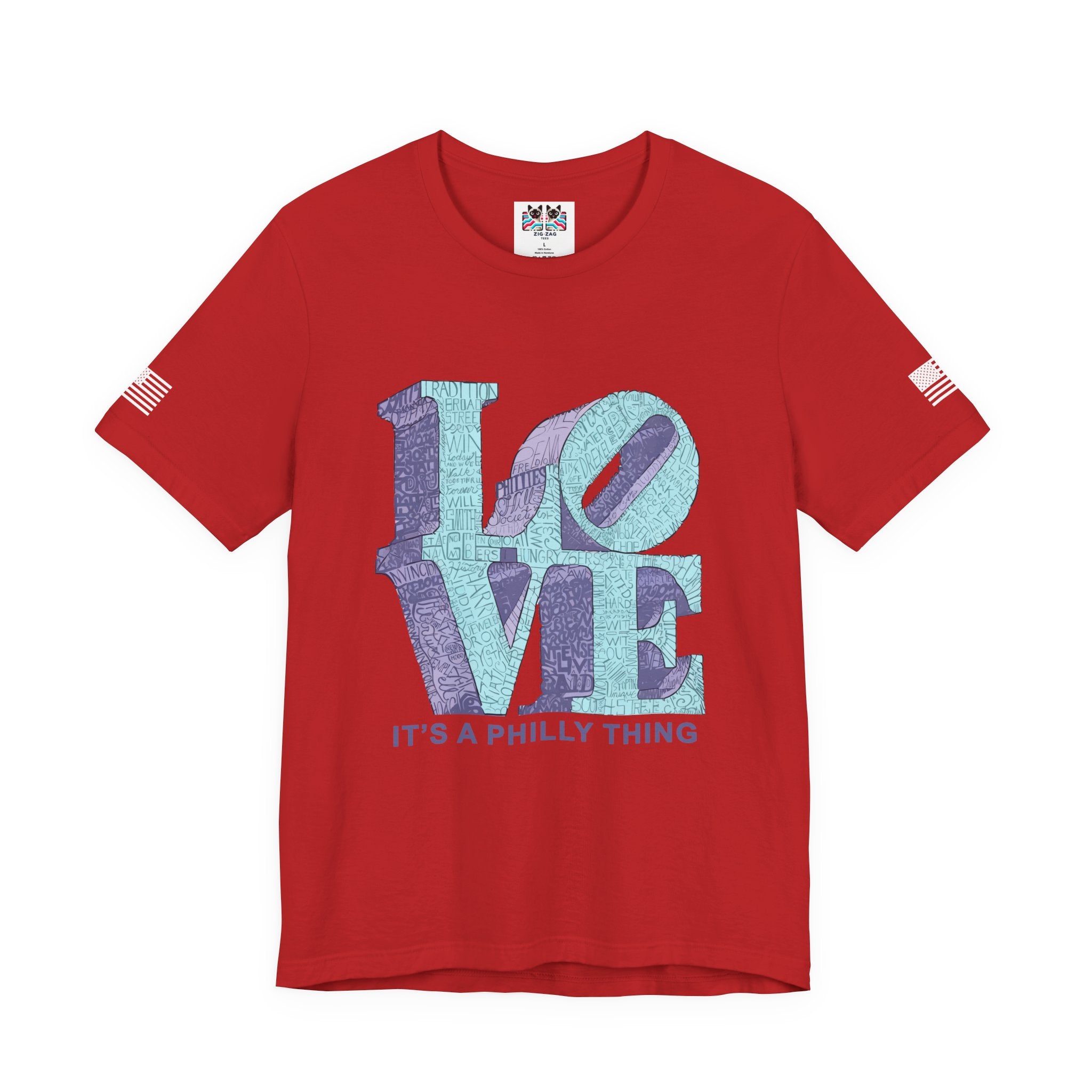 Love It's a Philly Thing T-Shirt – LOVE Sculpture Word Art Graphic Tee Philadelphia
