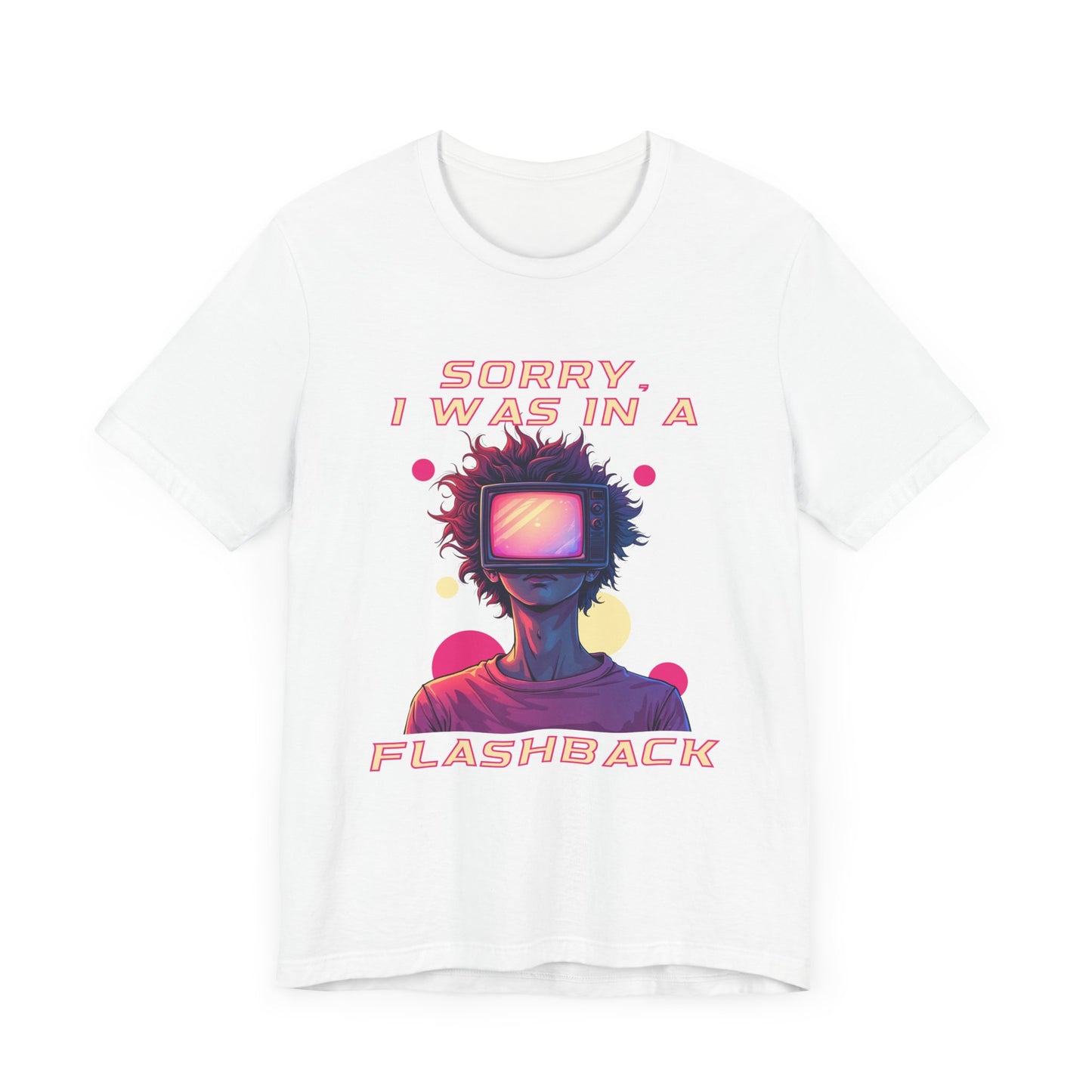Sorry I Was in a Flashback – Retro TV Head Vintage Aesthetics and Nostalgic Vibes Graphic T-Shirt