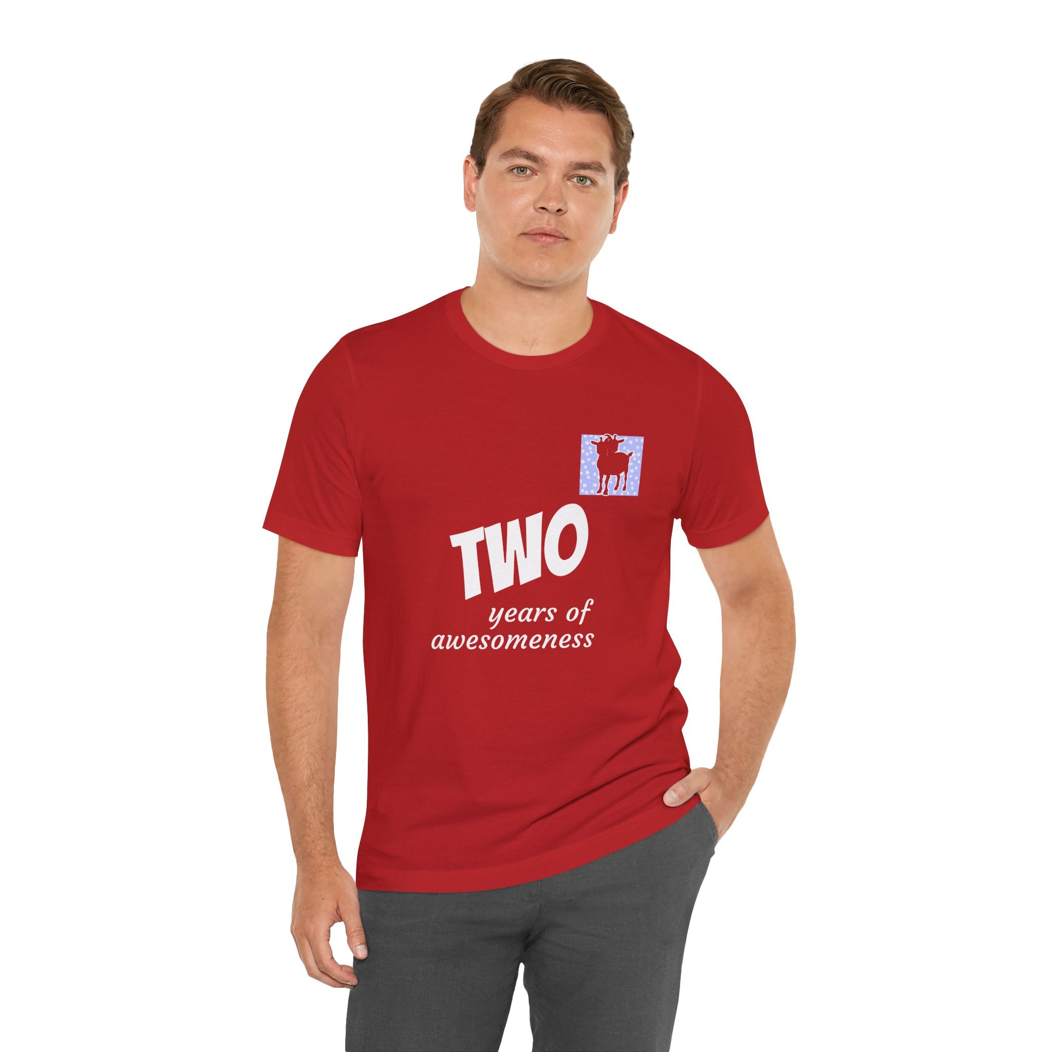 Custom T-Shirt - Double-Headed Goat Outline Graphic T-Shirt