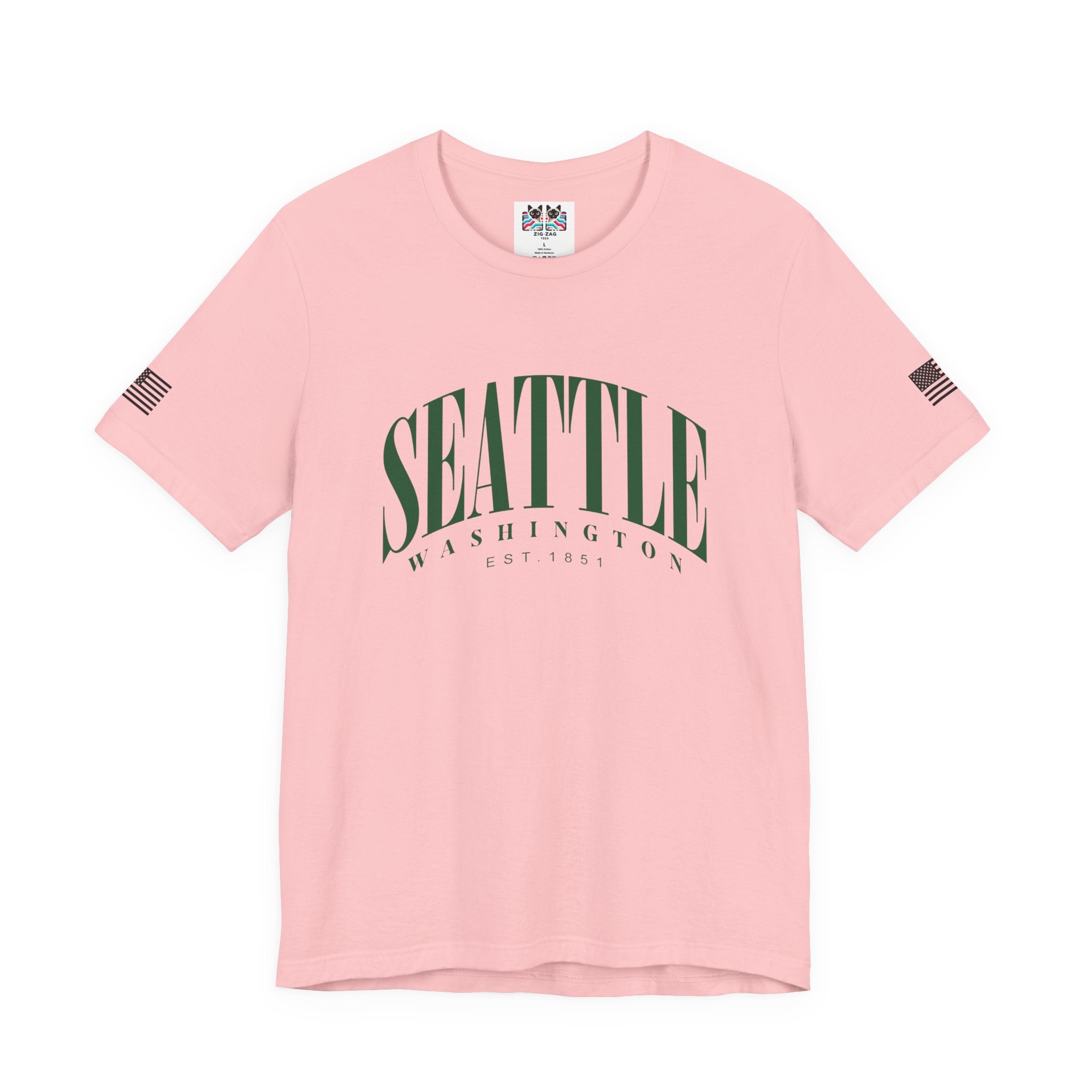 Seattle Washington EST 1851 Minimalist Arch Typography T-Shirt | Seattle Souvenir Tee | Pacific Northwest Pride Shirt