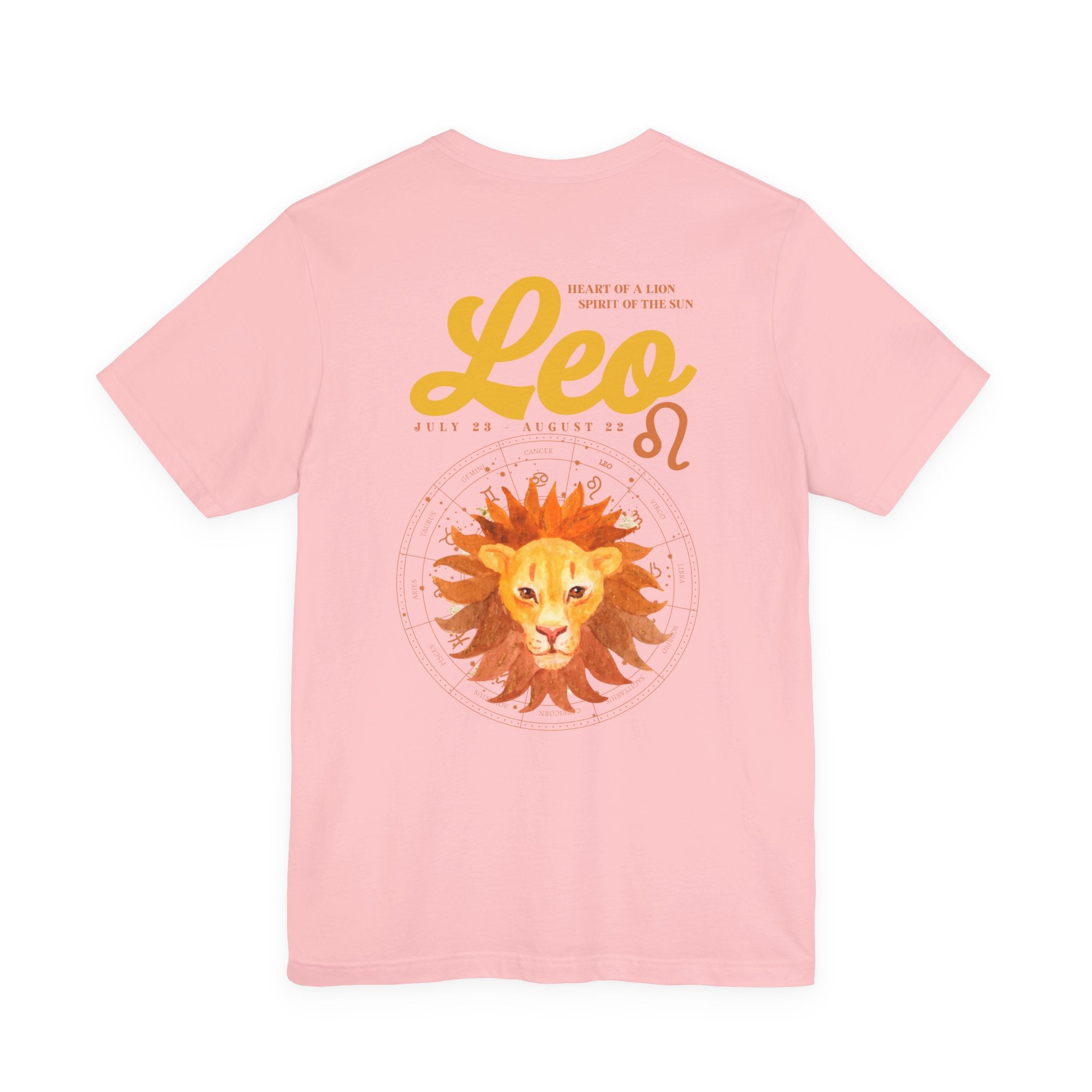 Leo Zodiac T-Shirt – Heart of the Lion, Spirit of the Sun Astrological wheel