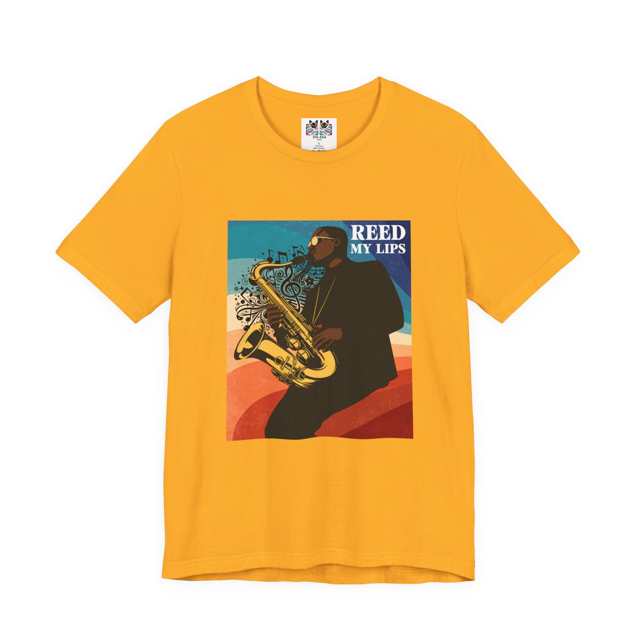 Reed My Lips Saxophone T-Shirt | Funny Jazz Musician Tee