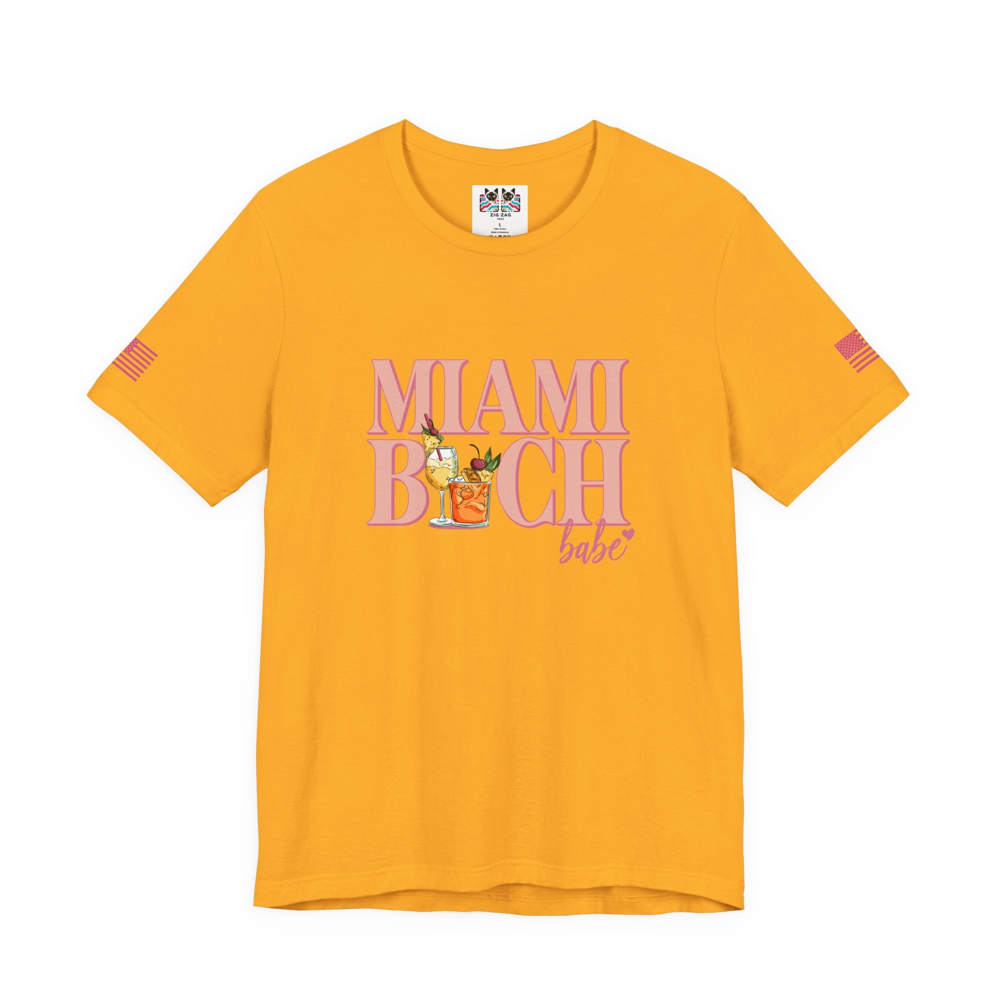 Miami Beach Babe T-Shirt – Tropical Cocktails Fun Girls Trip Florida Tee