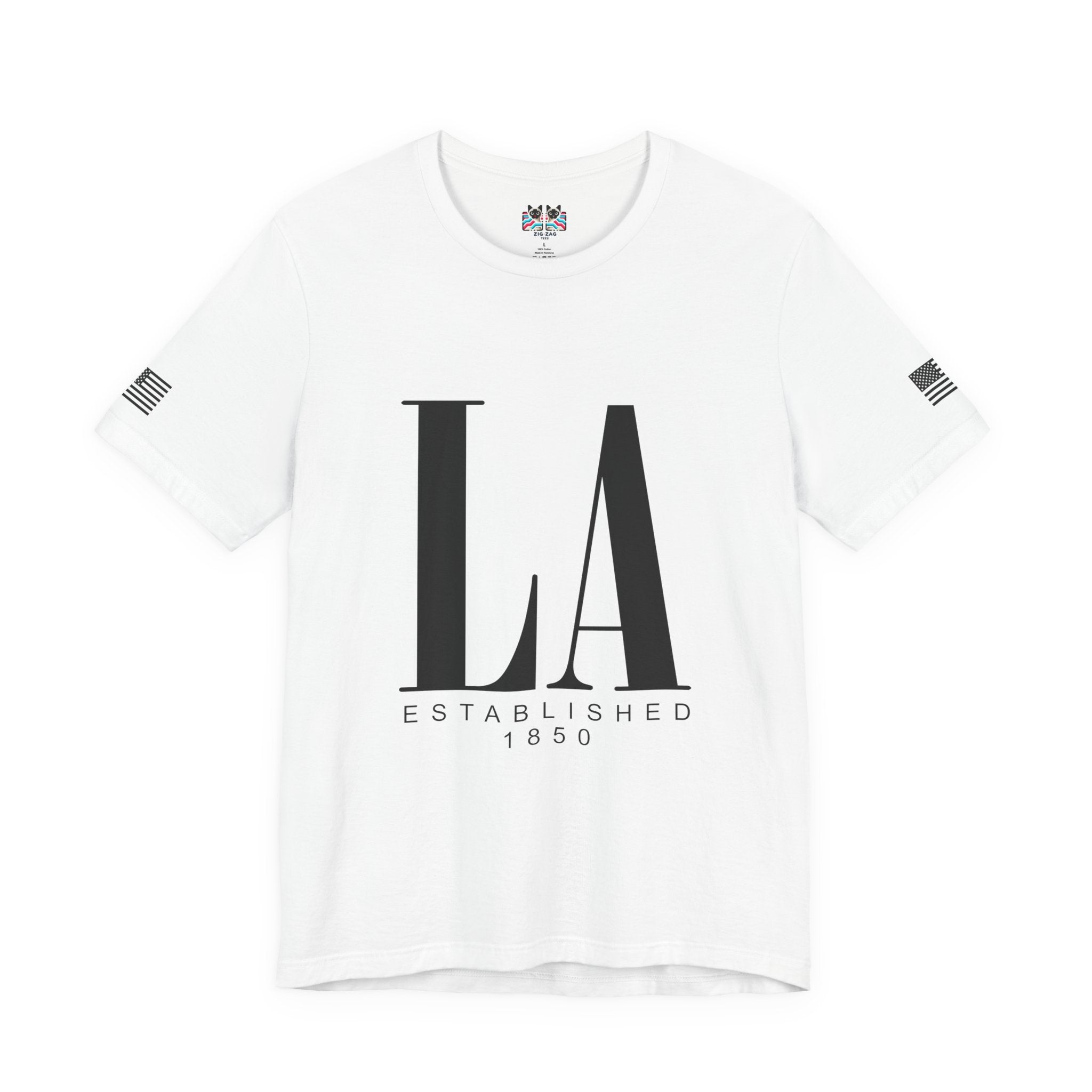 LA Established 1850 T-Shirt – Bold Monogram Los Angeles Minimal Luxury Tee
