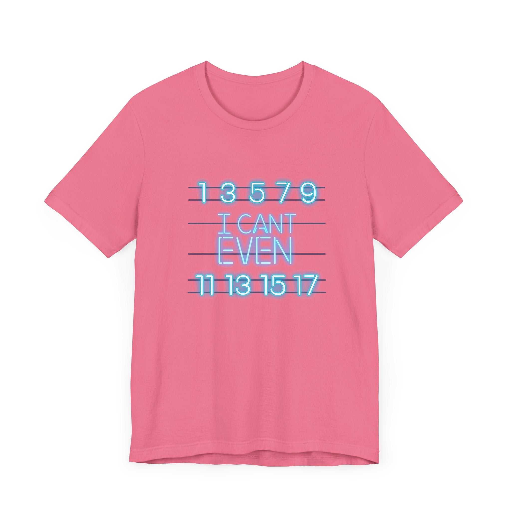 Neon Math Joke Tee – I Can't Even with Odd Numbers