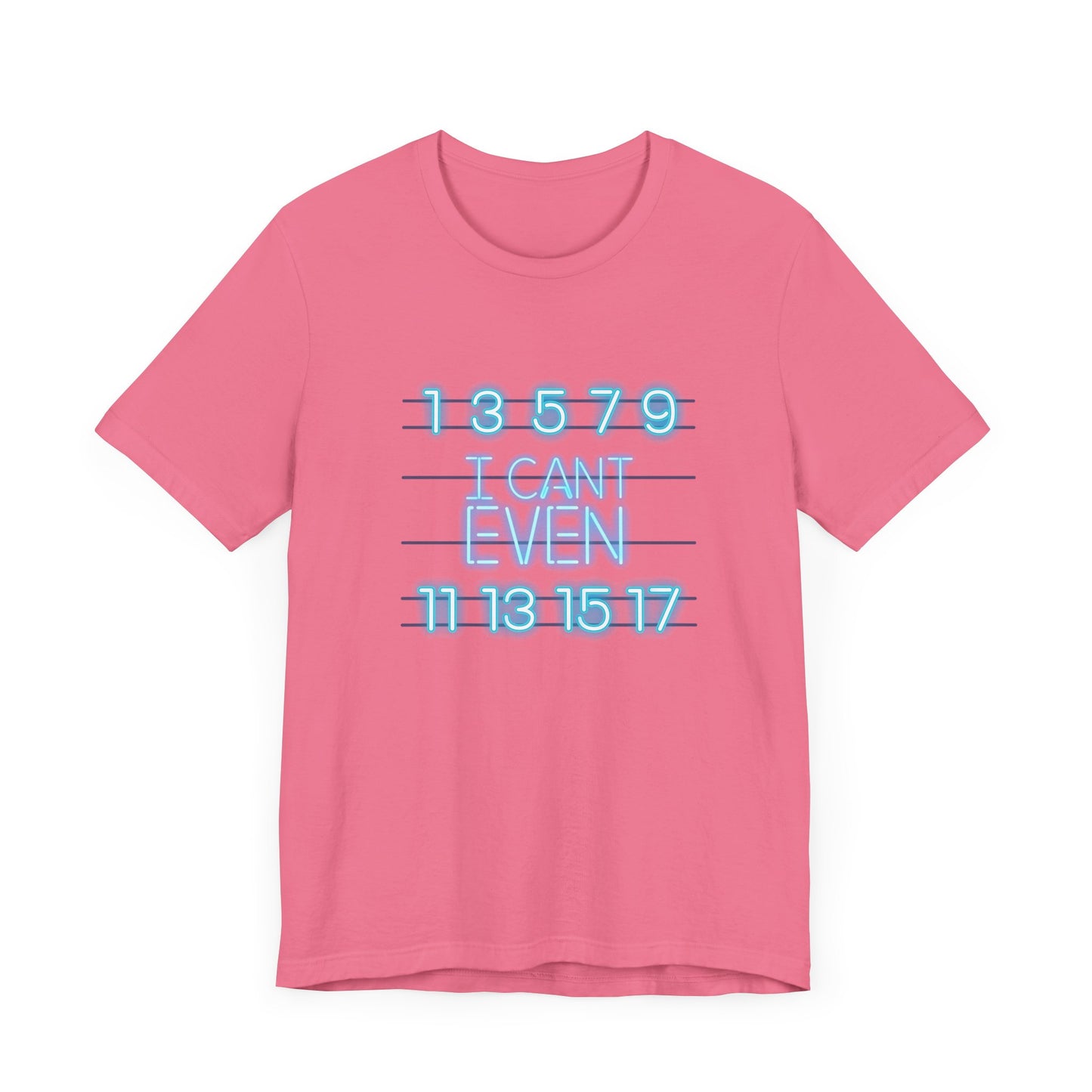 Neon Math Joke Tee – I Can't Even with Odd Numbers
