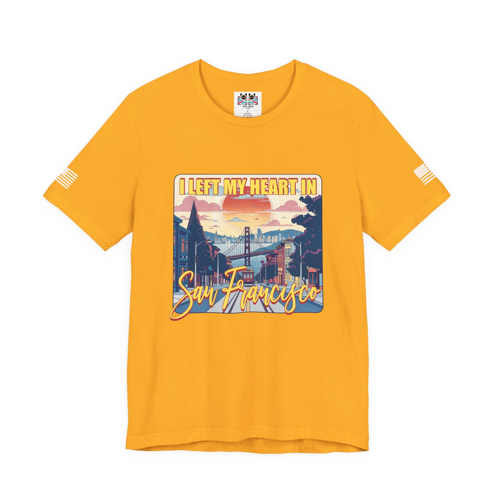 I Left My Heart in San Francisco T-Shirt – Retro Golden Gate Bridge & Cable Car Graphic Tee | SF Souvenir Shirt