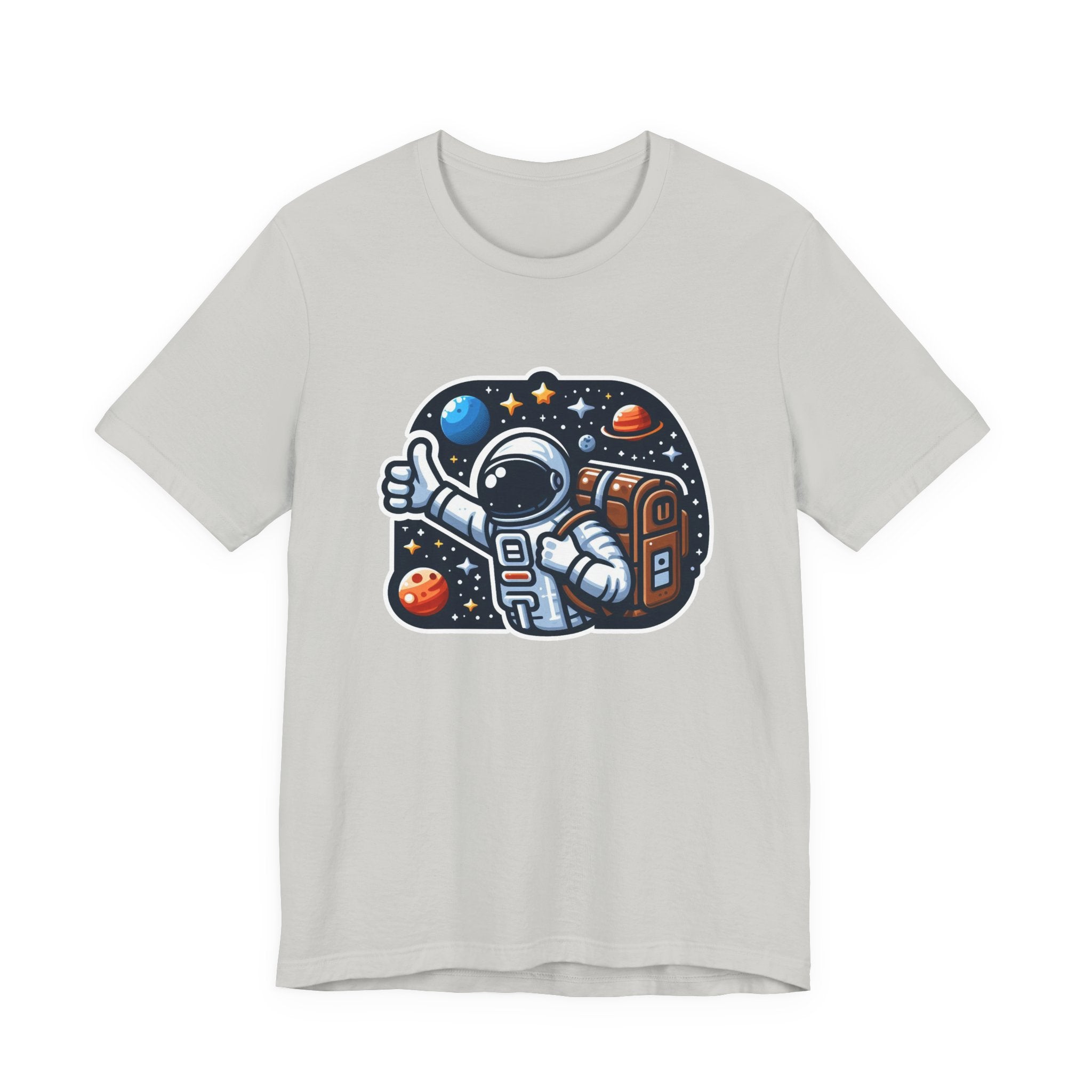 Astronaut Galaxy Hitchhiker T-Shirt – Cosmic Adventure in Space