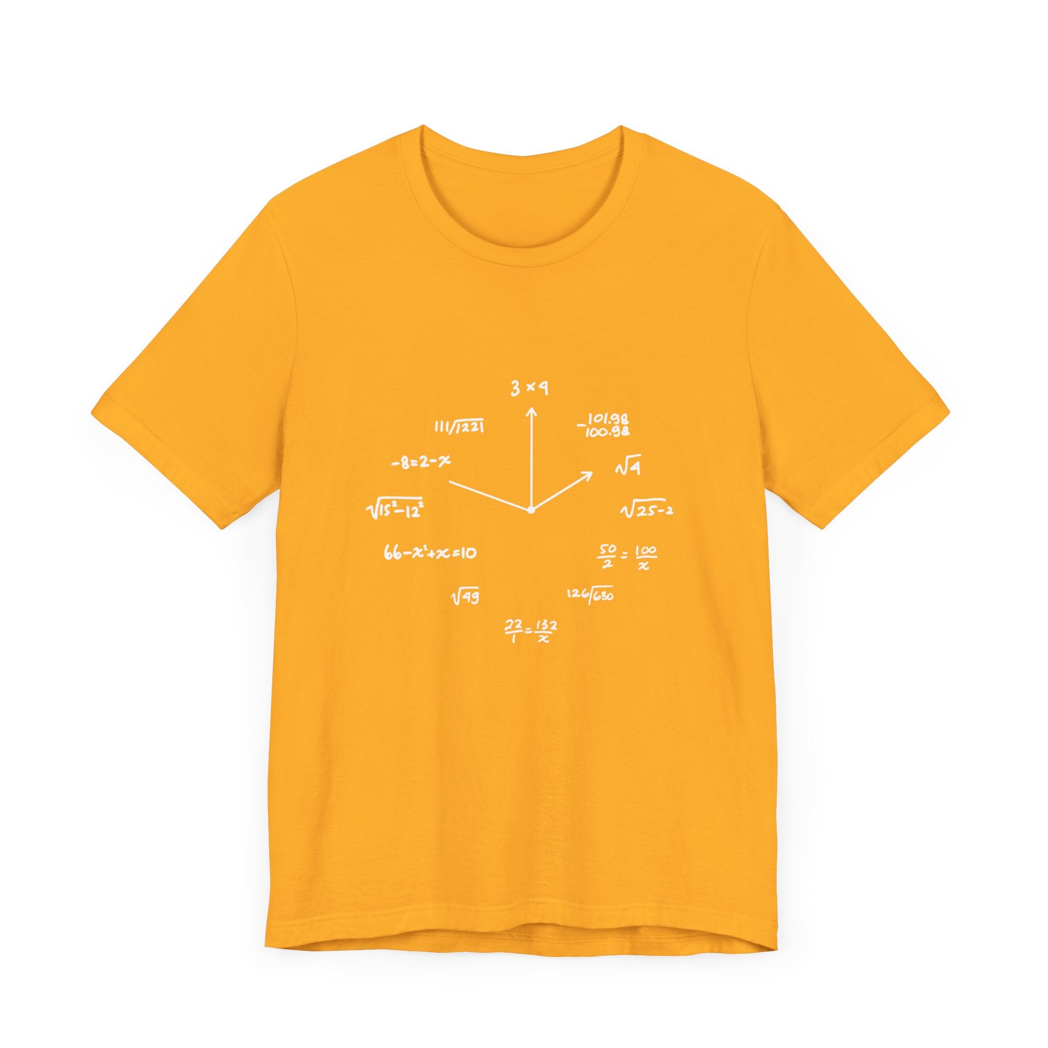 Math Clock T-Shirt – Funny Equations as Clock Numbers Graphic Tee