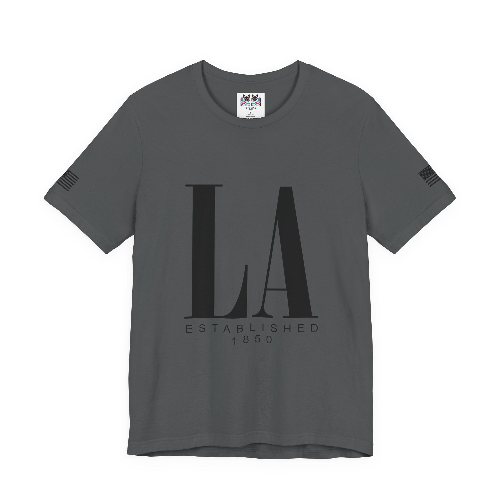 LA Established 1850 T-Shirt – Bold Monogram Los Angeles Minimal Luxury Tee