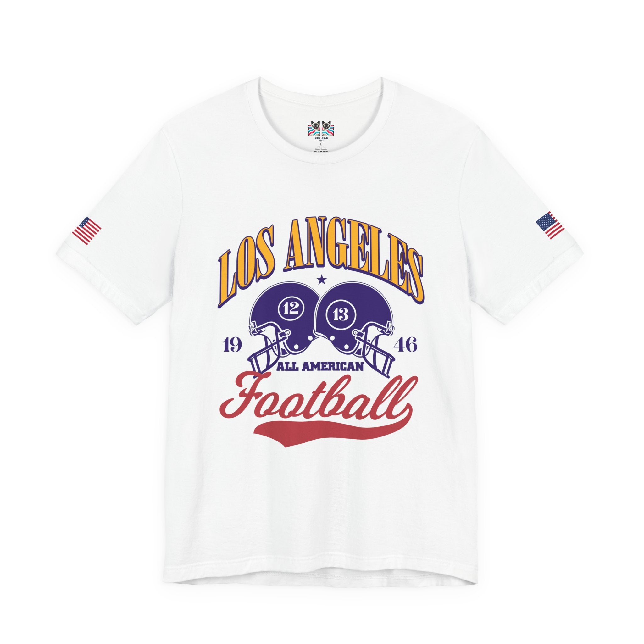 Los Angeles All American Football T-Shirt – Vintage 1946 Helmets Collegiate Graphic Tee