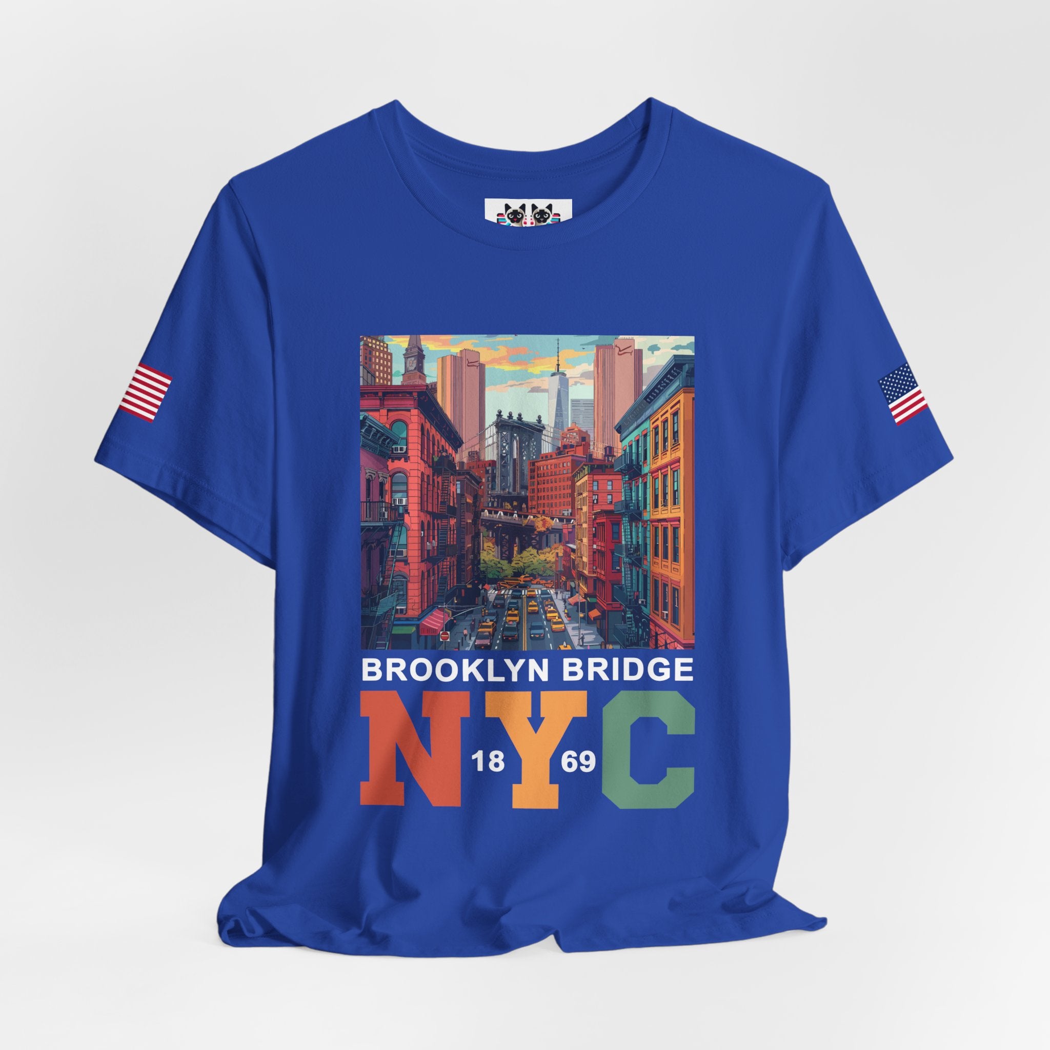 Brooklyn Bridge NYC T-Shirt - Vintage Street Scene Manhattan Bridge 1869 New York