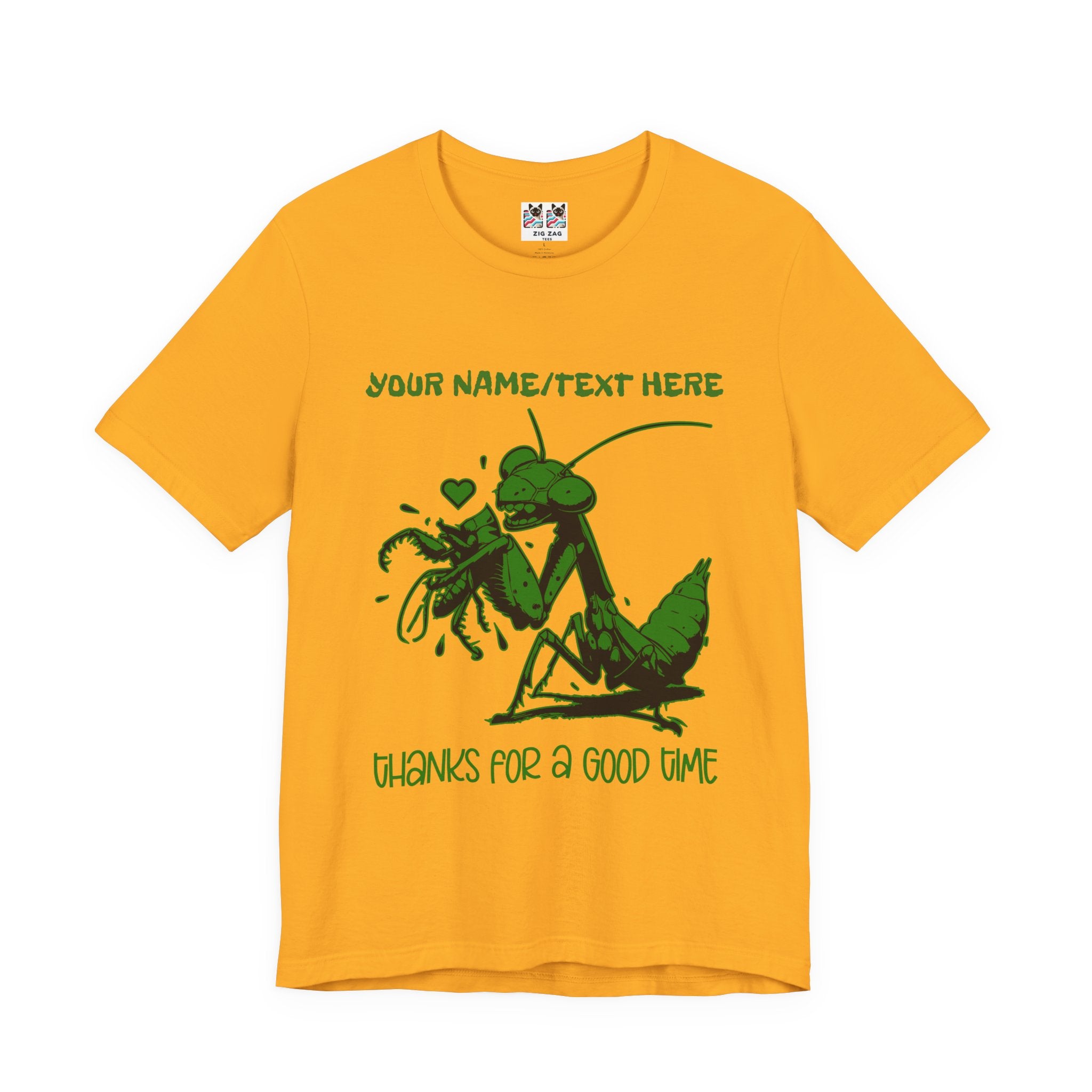 Custom T-Shirt - Thanks for a Good Time T-Shirt – Playful Grasshopper Eating Male Graphic Tee