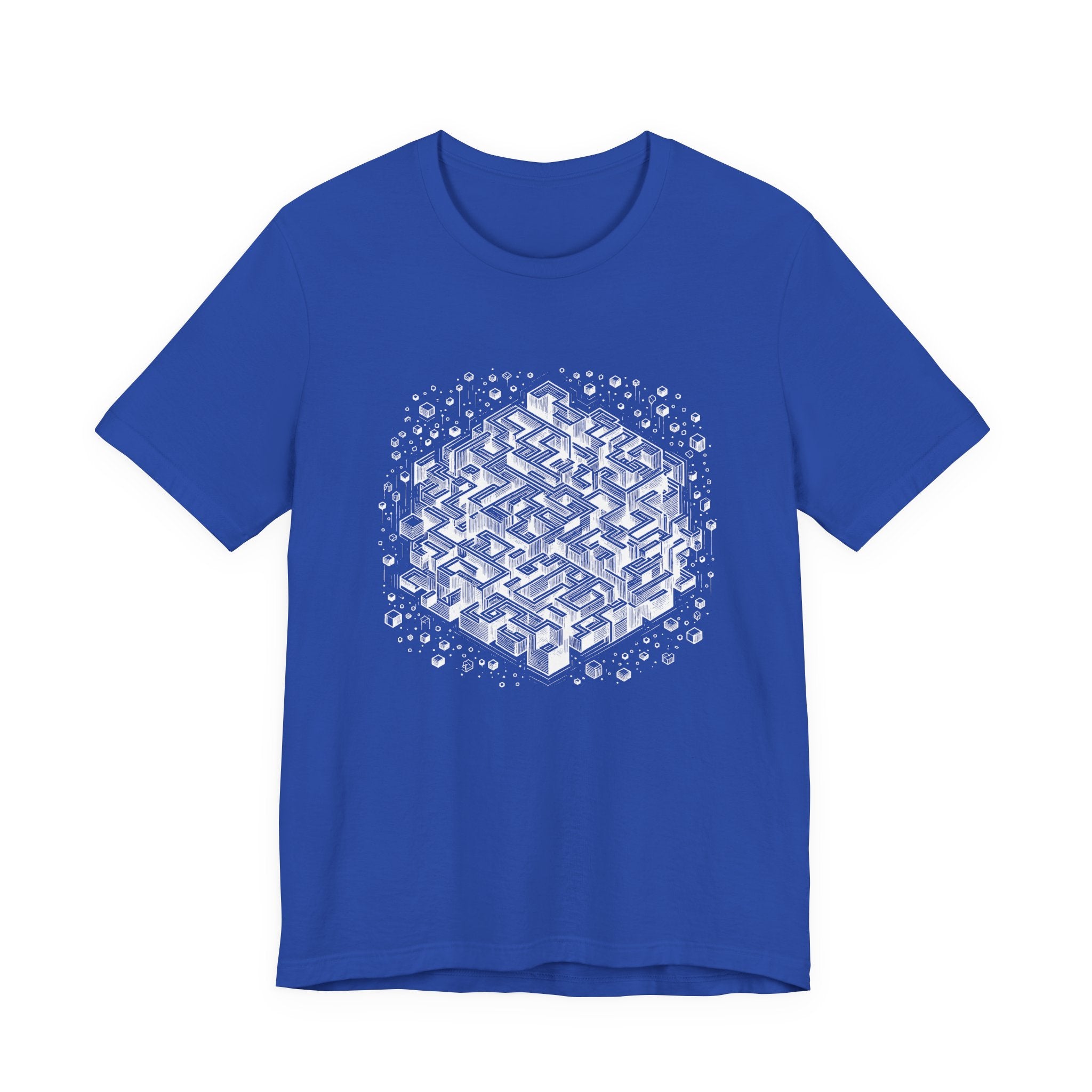 Cube Cascade – Cubic Maze with Floating Cubes Graphic T-Shirt