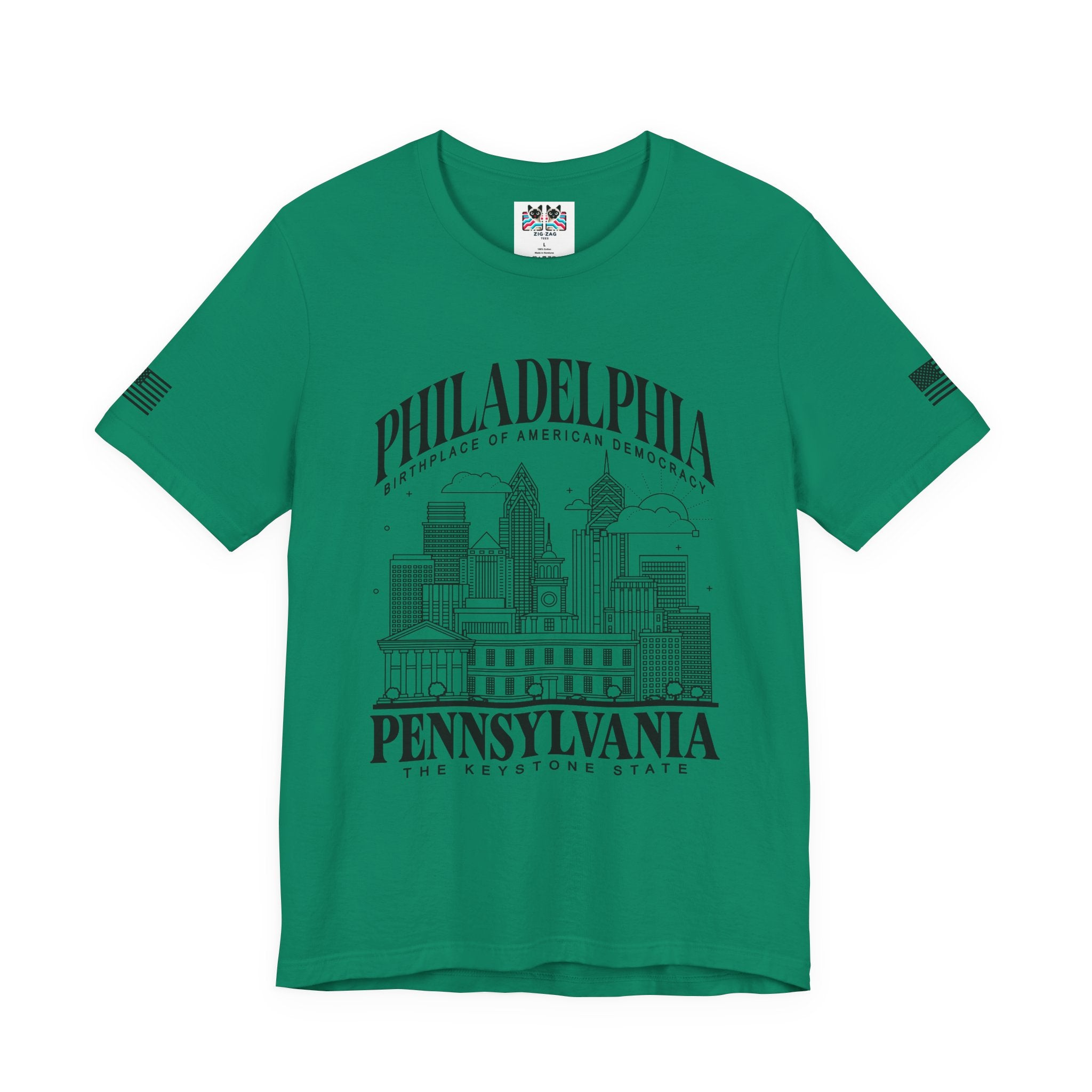 Philadelphia Pennsylvania T-Shirt – Birthplace of American Democracy Skyline Keystone State Graphic Tee