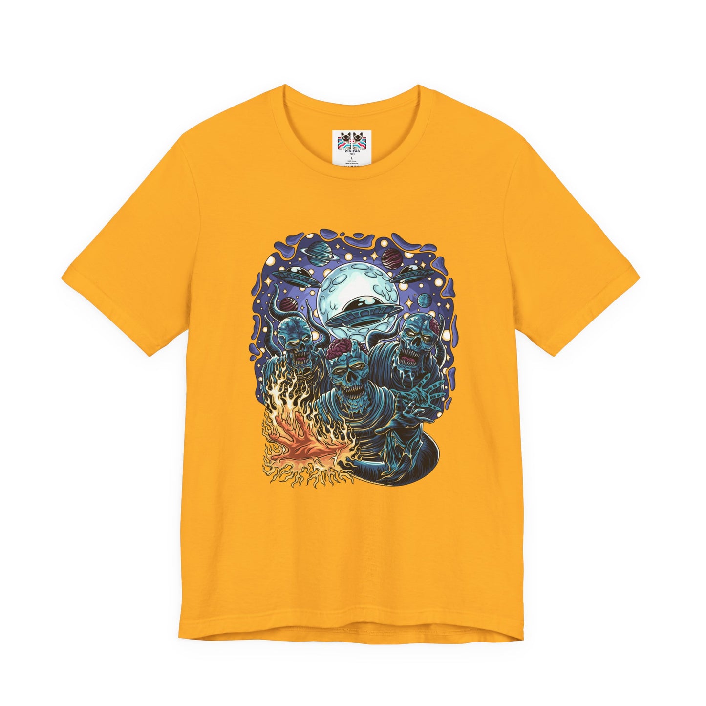 Cosmic Zombies vs Deep Sea Cthulhu Horror T-Shirt