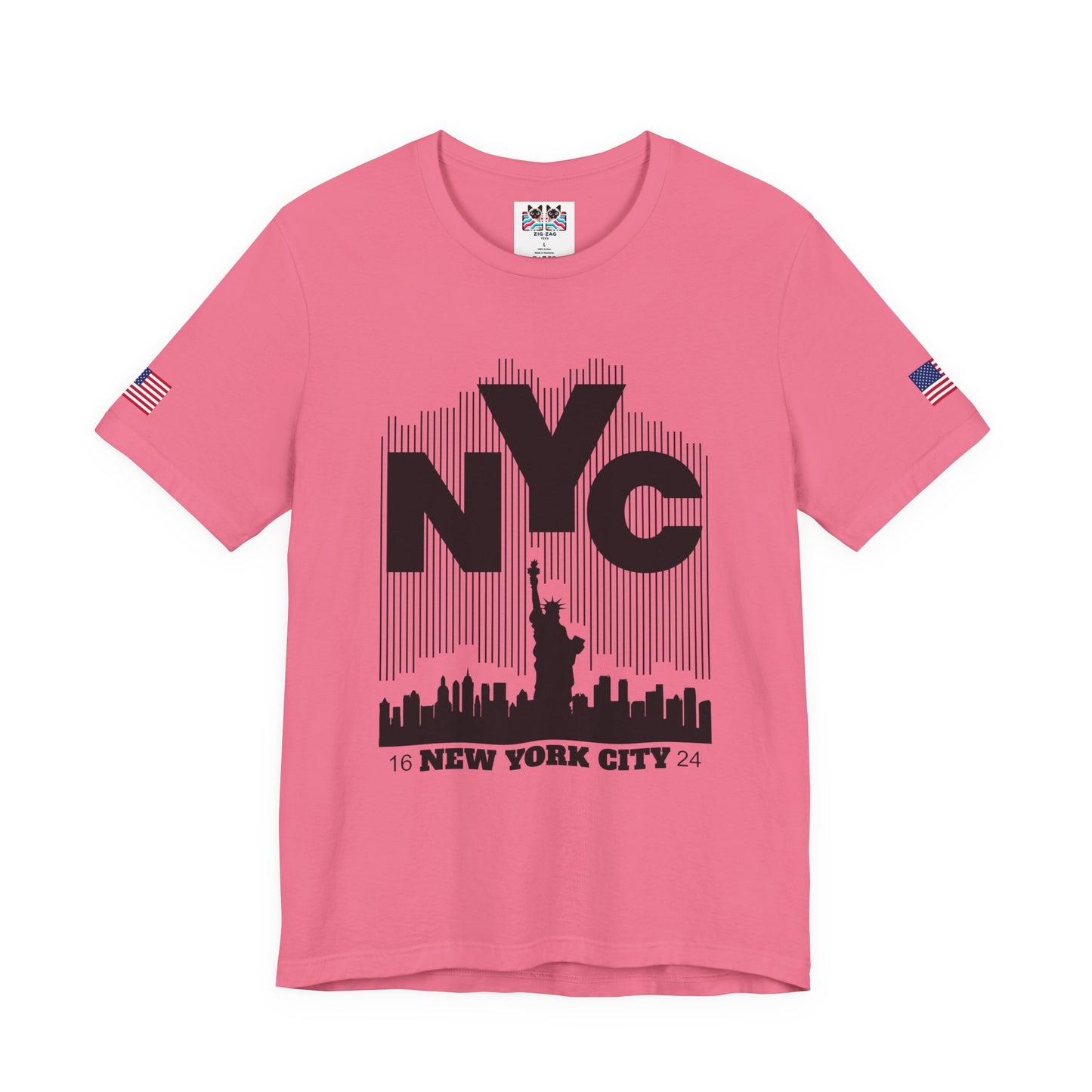 NYC Barcode T-Shirt - Modern New York City 1624 Minimalist Stripe Design
