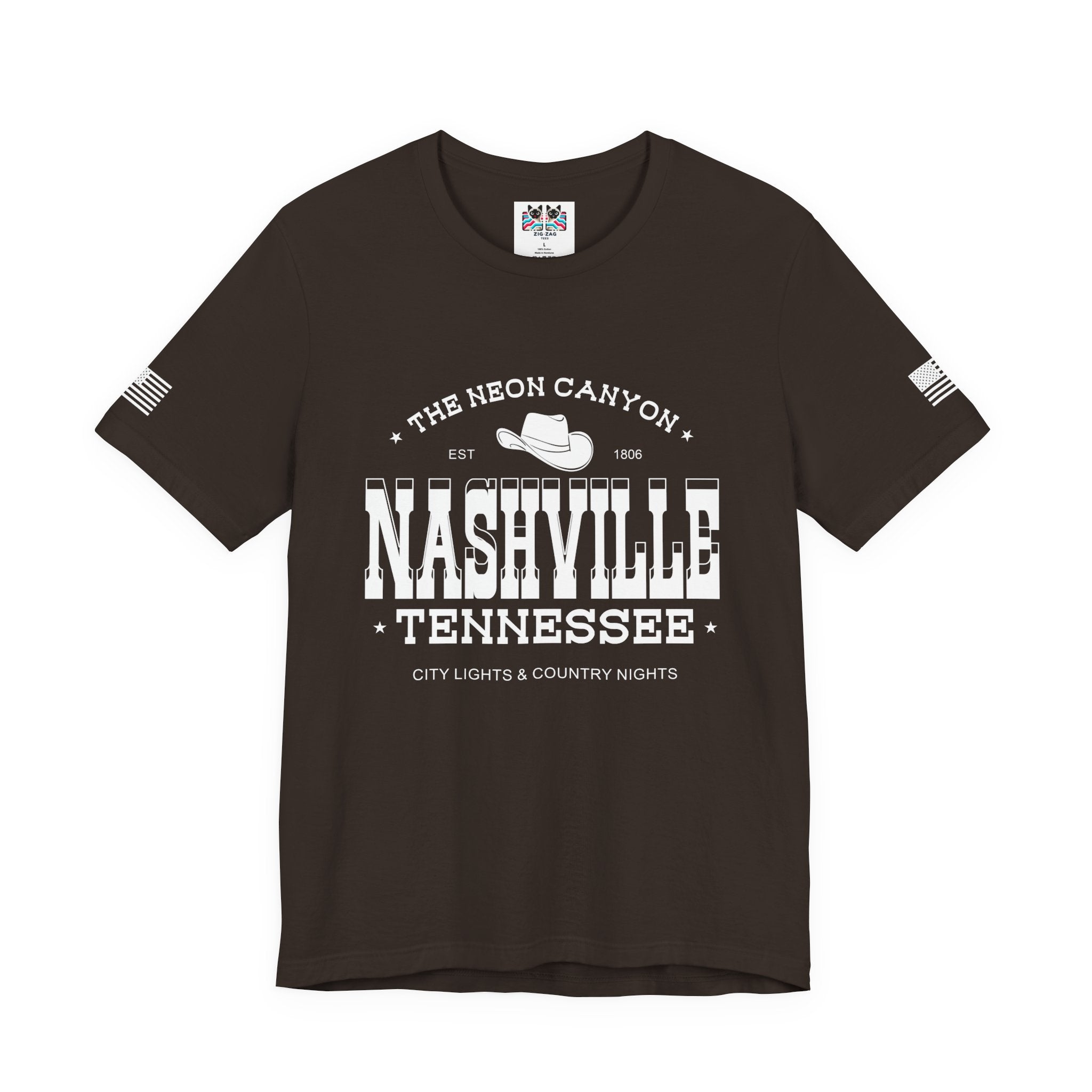 Nashville Tennessee T-Shirt – The Neon Canyon EST 1806 City Lights & Country Nights Graphic Tee