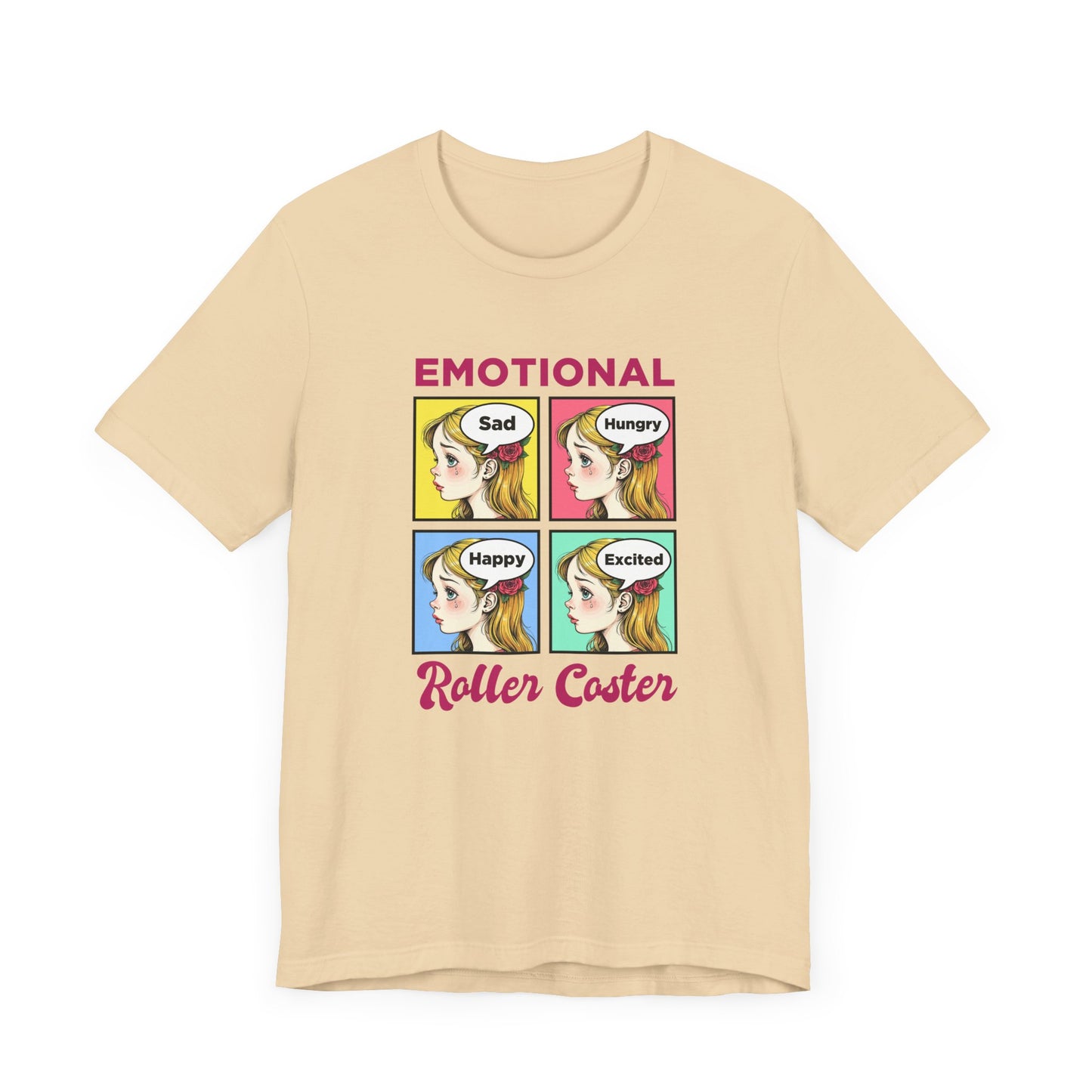 Emotional Roller Coaster – Four Faces, One Journey Graphic T-Shirt
