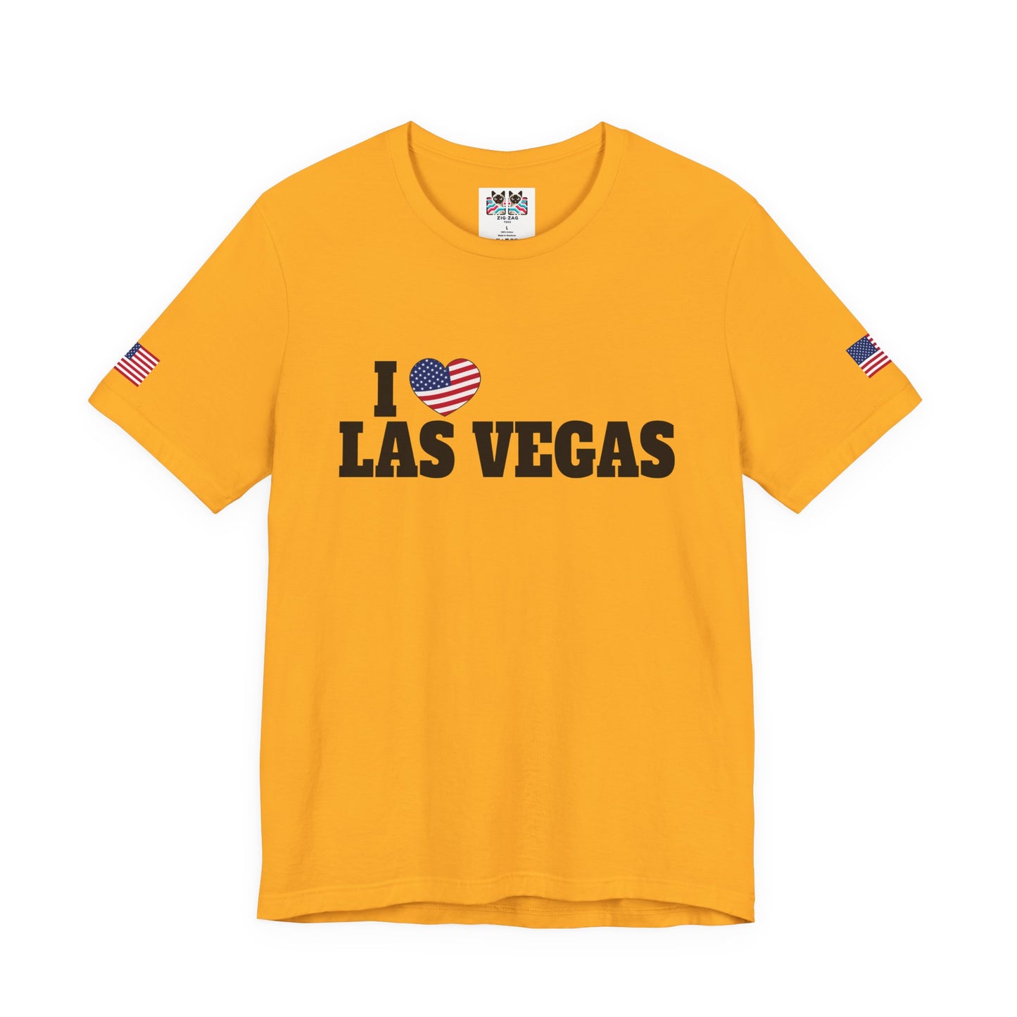 I Love Las Vegas T-Shirt - Classic USA Flag Heart Simple Nevada City Pride