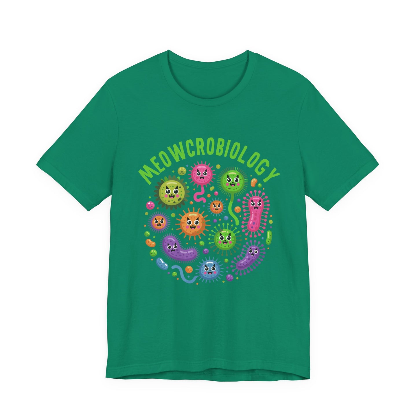 Science Biology Meowcrobiology Tshirt – Cat-Faced Microorganisms Science Pun