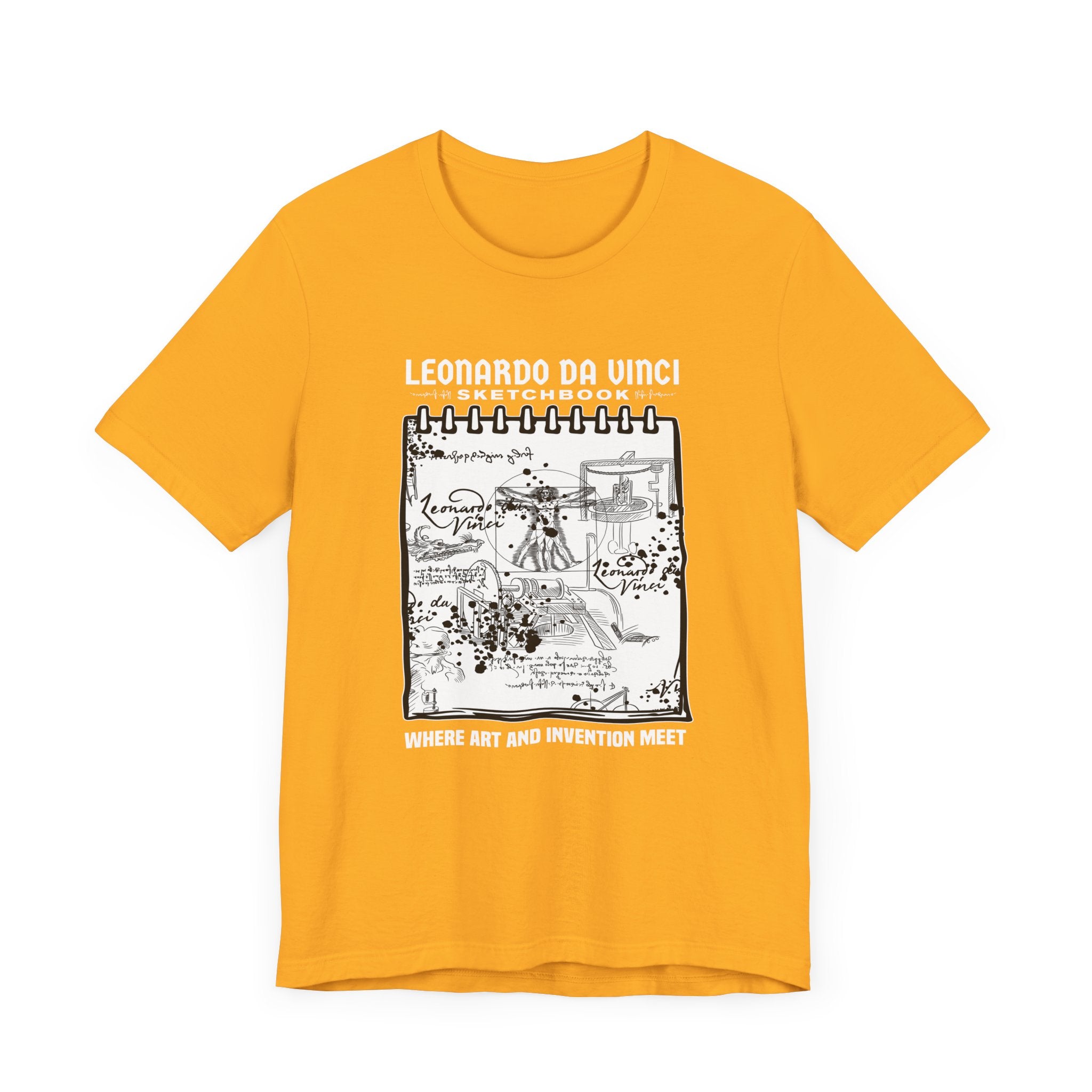 Leonardo’s Sketchbook Tee, Inventor Tribute Shirt, Renaissance Genius Graphic, Art History Top, Creativity Inspired Gift
