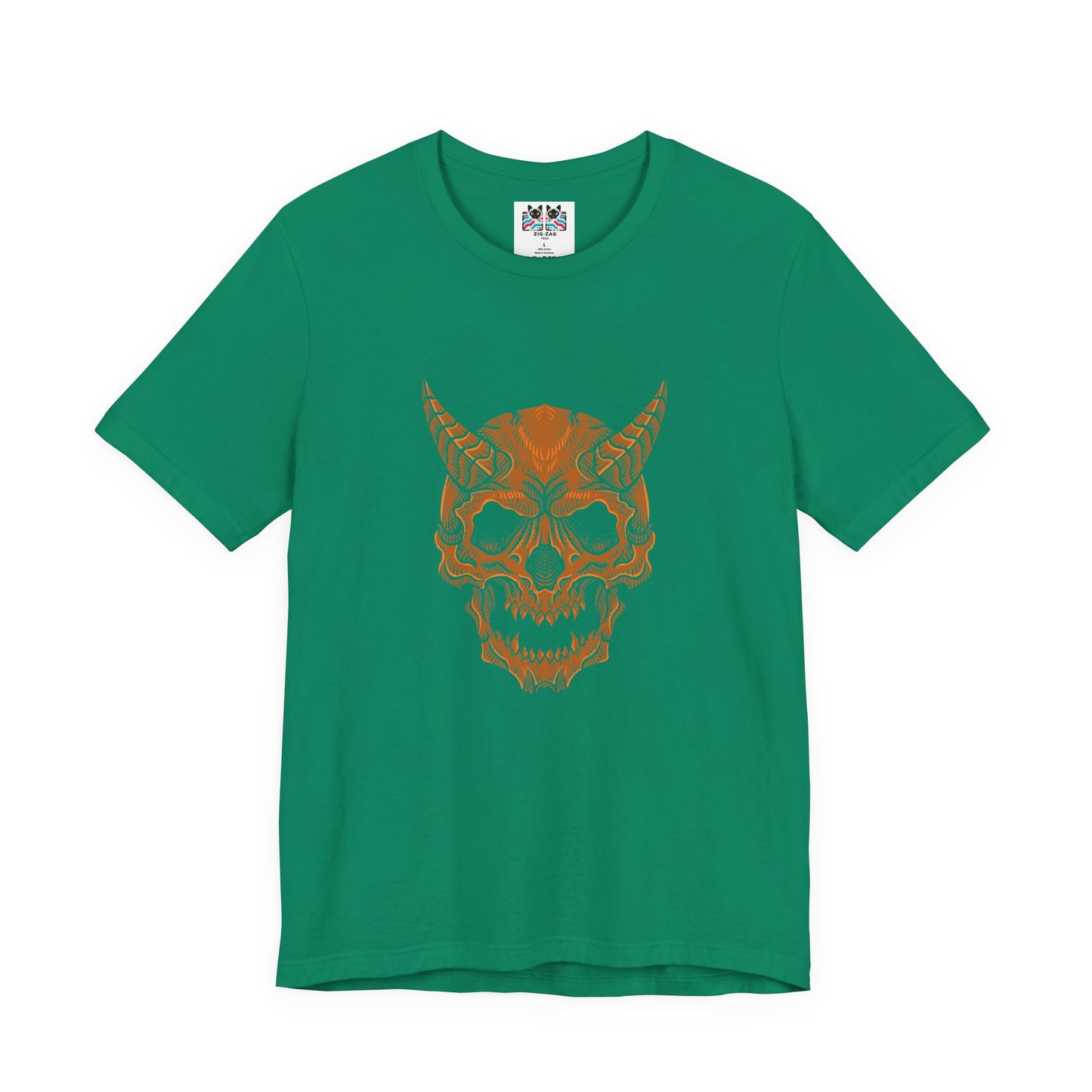 Horned Demon Skull Ornamental Horror T-Shirt