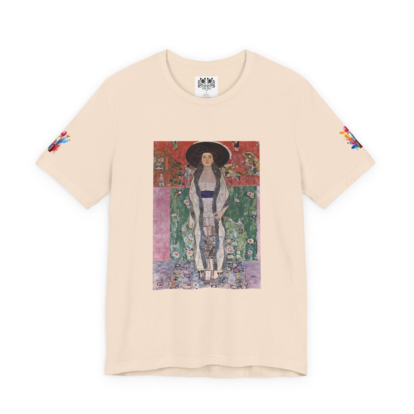 Art Nouveau Portrait T-Shirt – Elegant Woman in Ornate Kimono Style Dress Graphic Tee
