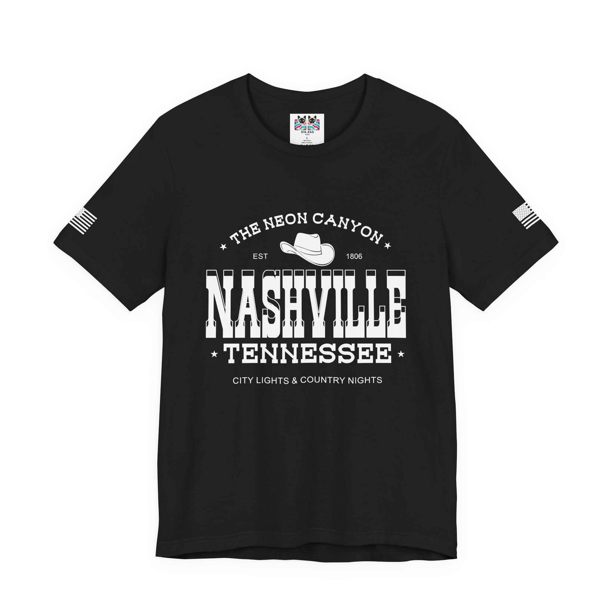 Nashville Tennessee T-Shirt – The Neon Canyon EST 1806 City Lights & Country Nights Graphic Tee