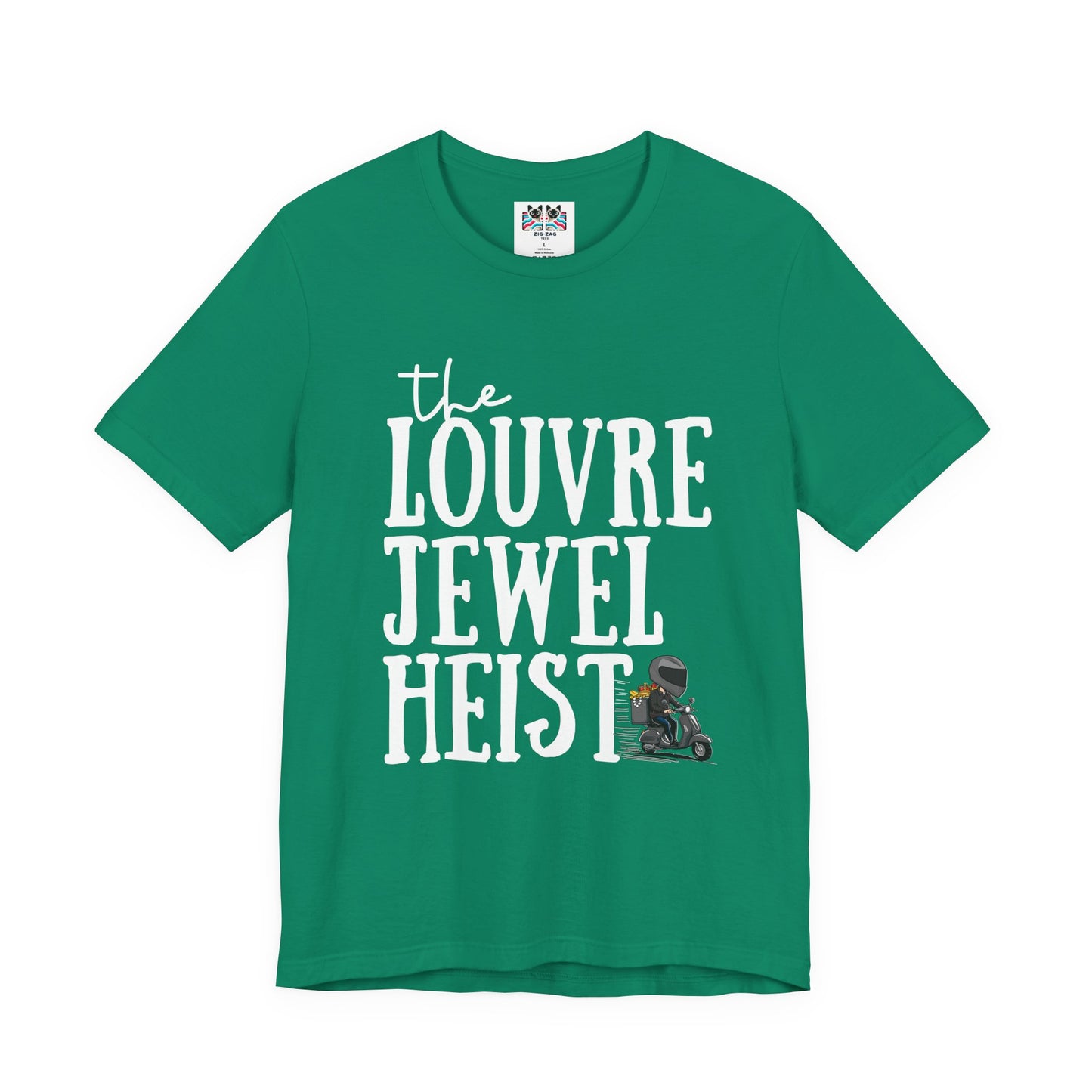 The Louvre Jewel Heist – Paris Heist Humor [White Text] T-Shirt