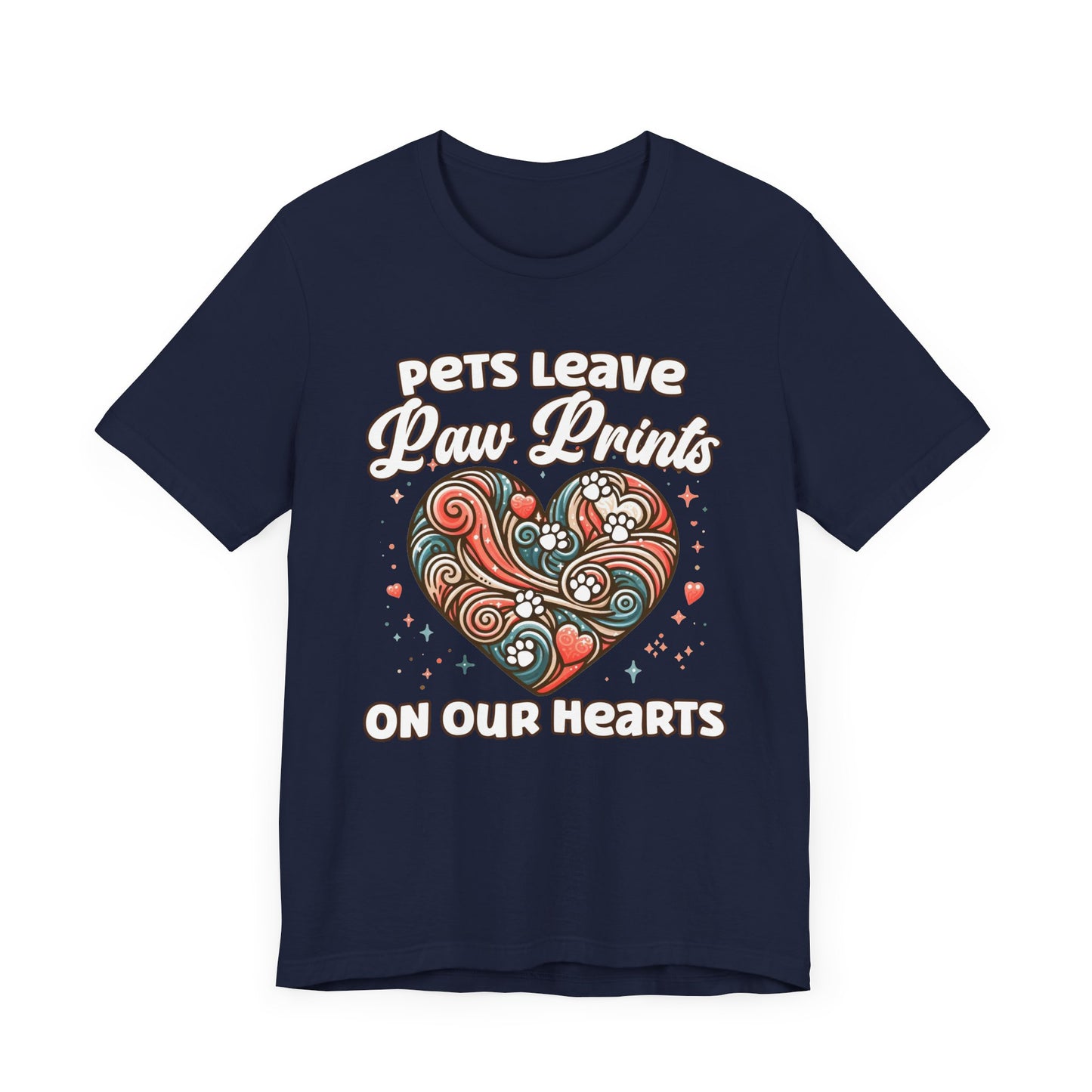 Pets Leave Paw Prints on Our Hearts | Abstract Heart Graphic T-Shirt