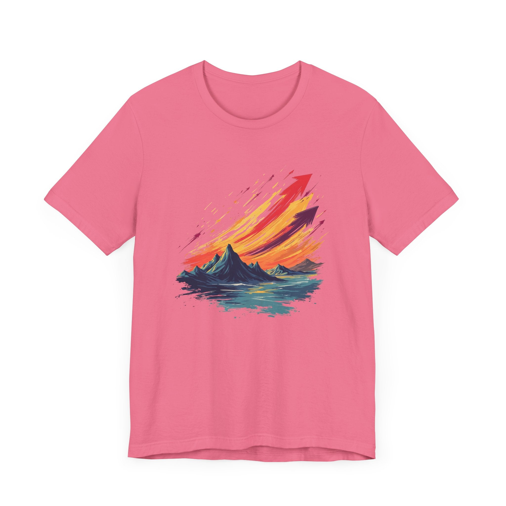 Mountain Sunset Arrows – Vibrant Sky with Upward Arrow Shapes Graphic T-Shirt
